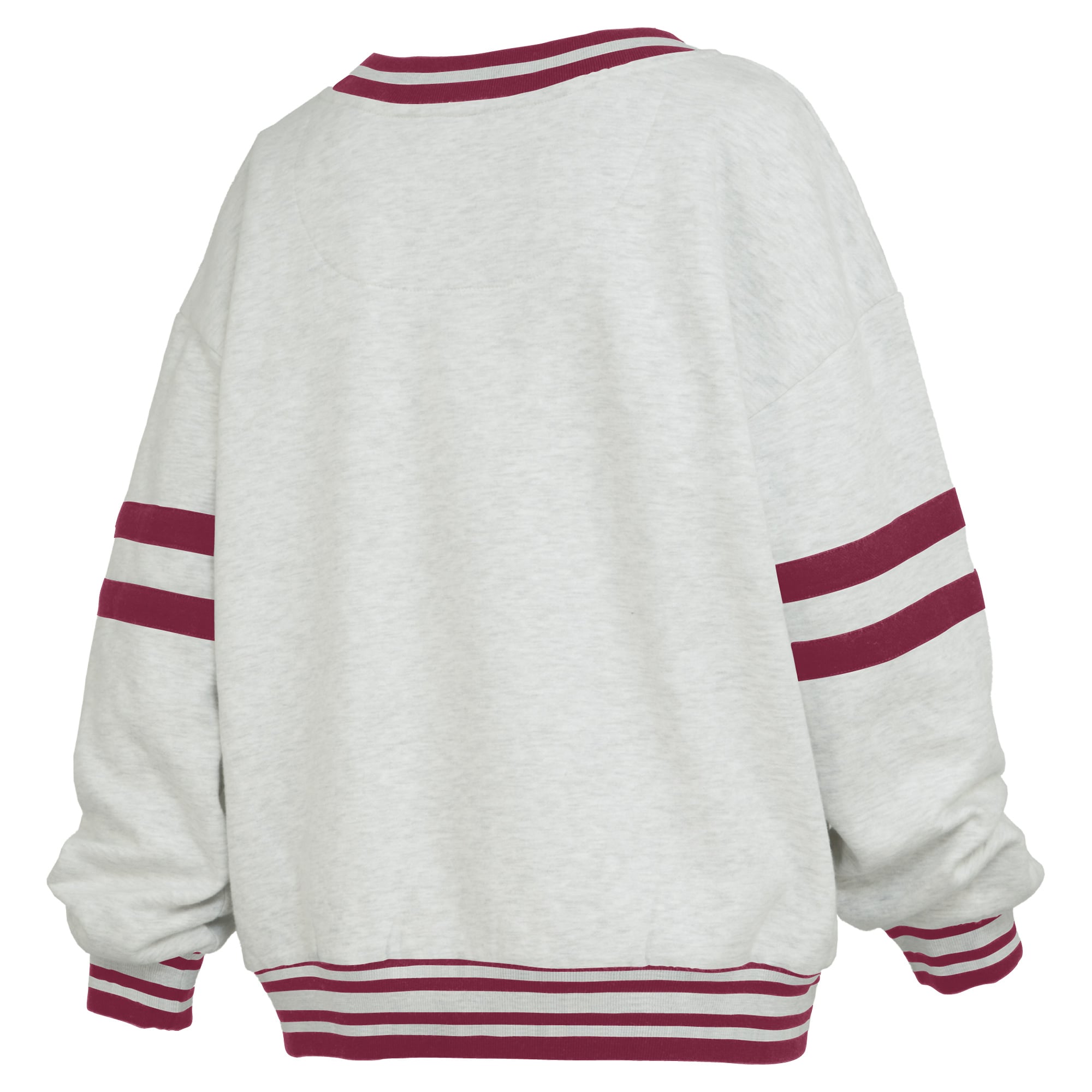 Women's Pressbox Gray/Garnet Florida State Seminoles Tackle Twill Oates V-Neck Sweatshirt