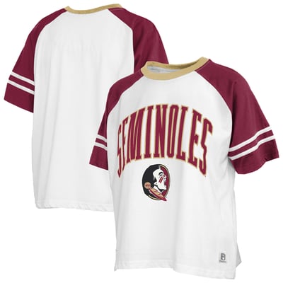 T-shirt Florida State Seminoles Pressbox pour femmes, colorblock Sky - Blanc