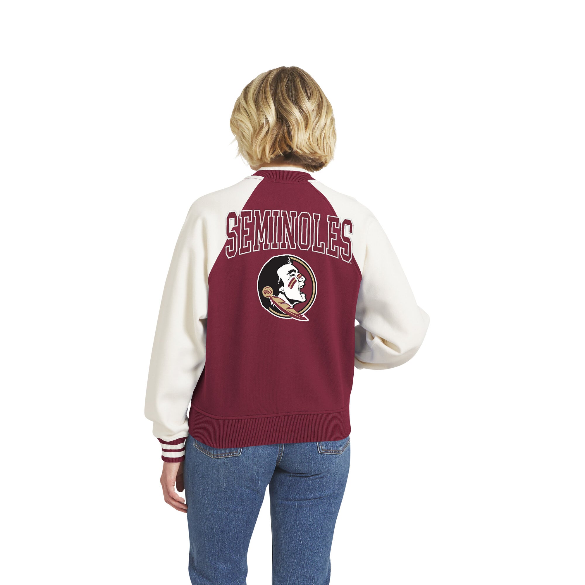 Veste raglan zippée intégrale WEAR by Erin Andrews Grenat Florida State Seminoles pour femmes