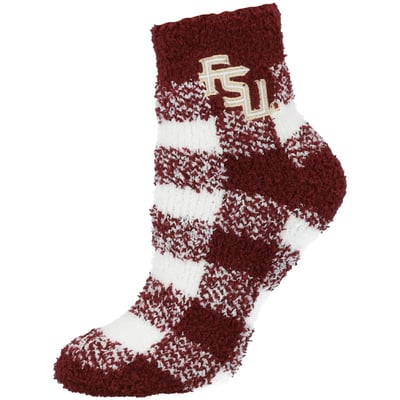 Florida State Seminoles ZooZatz Women's Fuzzy Buffalo Checkered Ankle Socks