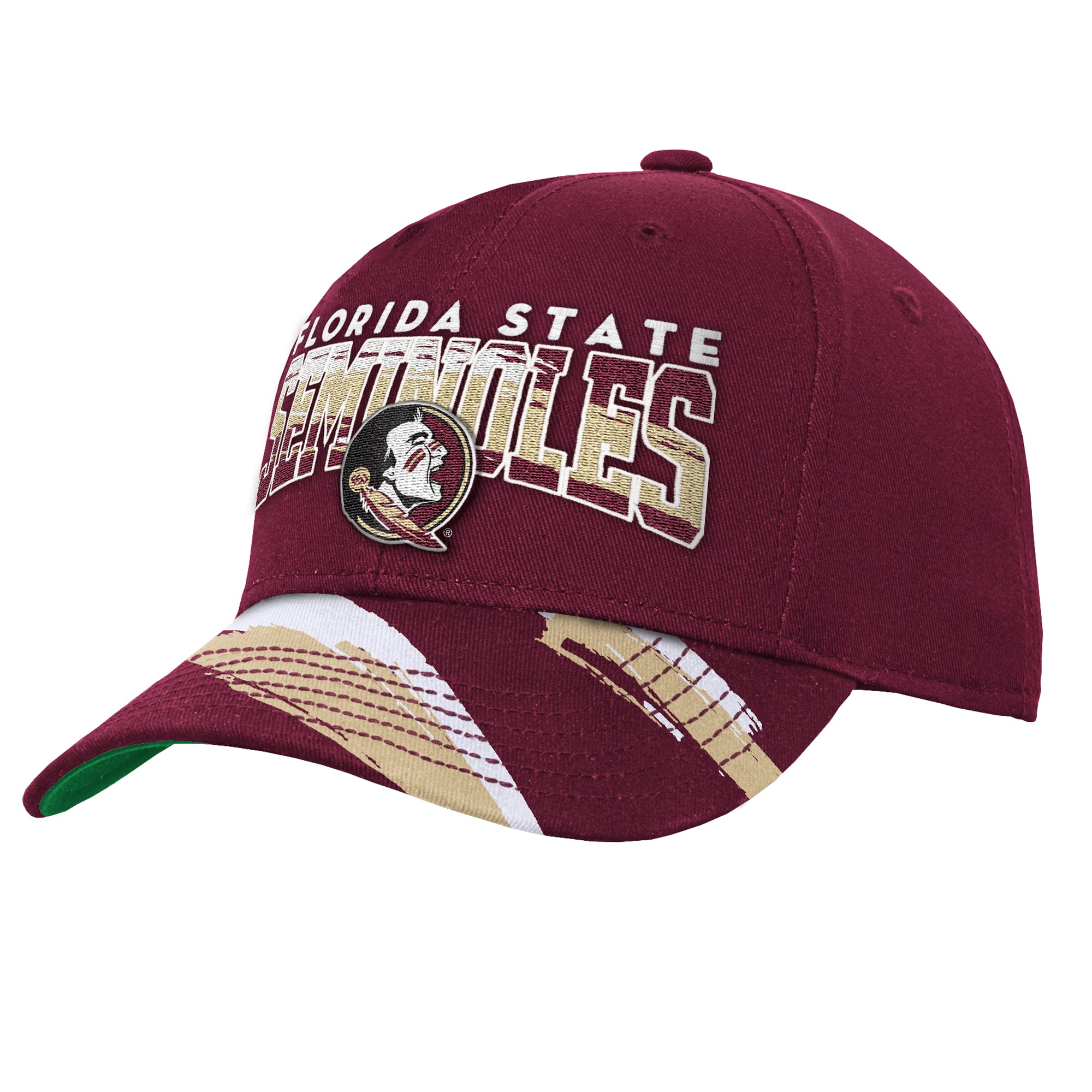 Youth Mitchell & Ness Garnet Florida State Seminoles Mascot Streaks Pro Crown Adjustable Hat