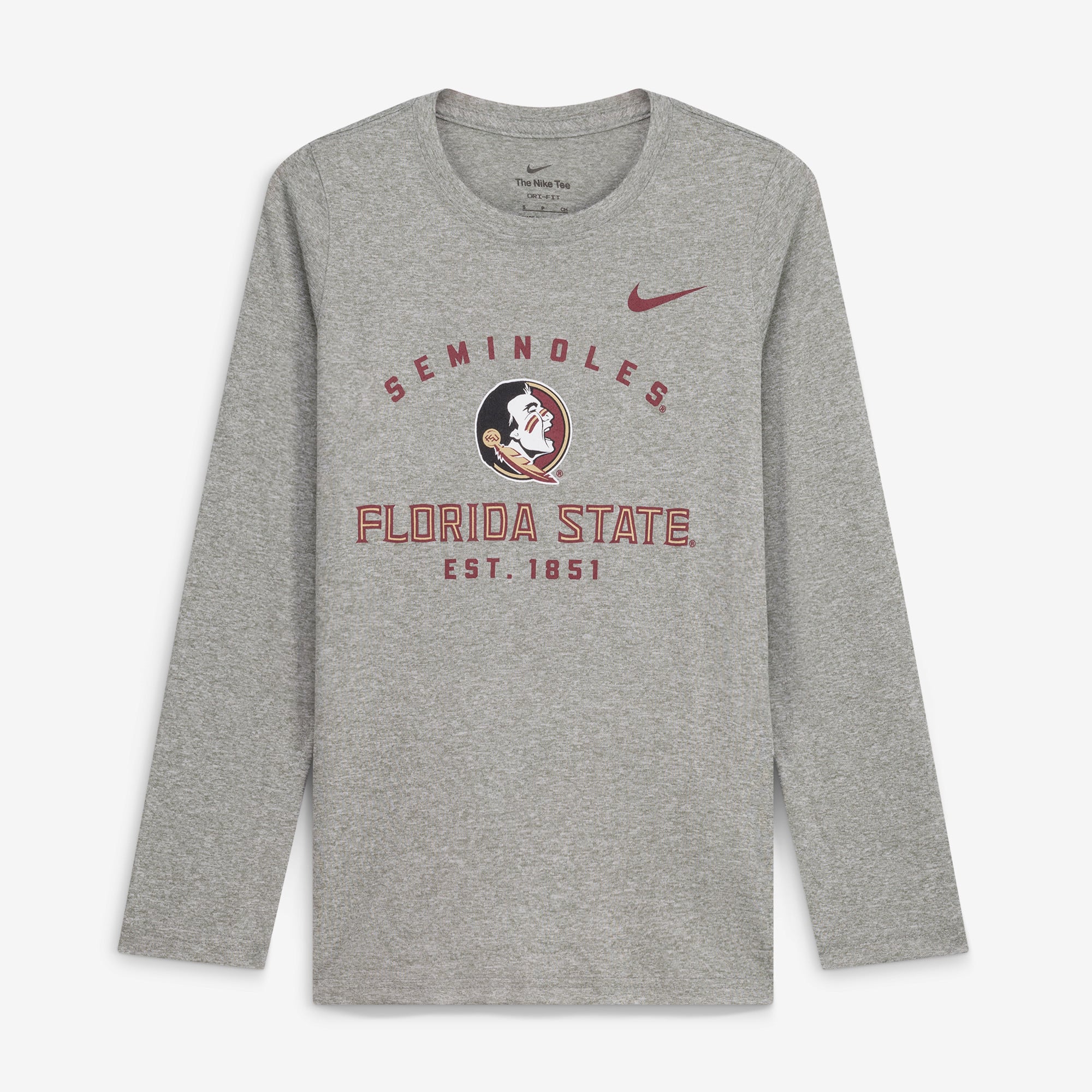 T-shirt à manches longues Nike Legend Dri-FIT gris Florida State Seminoles pour jeunes