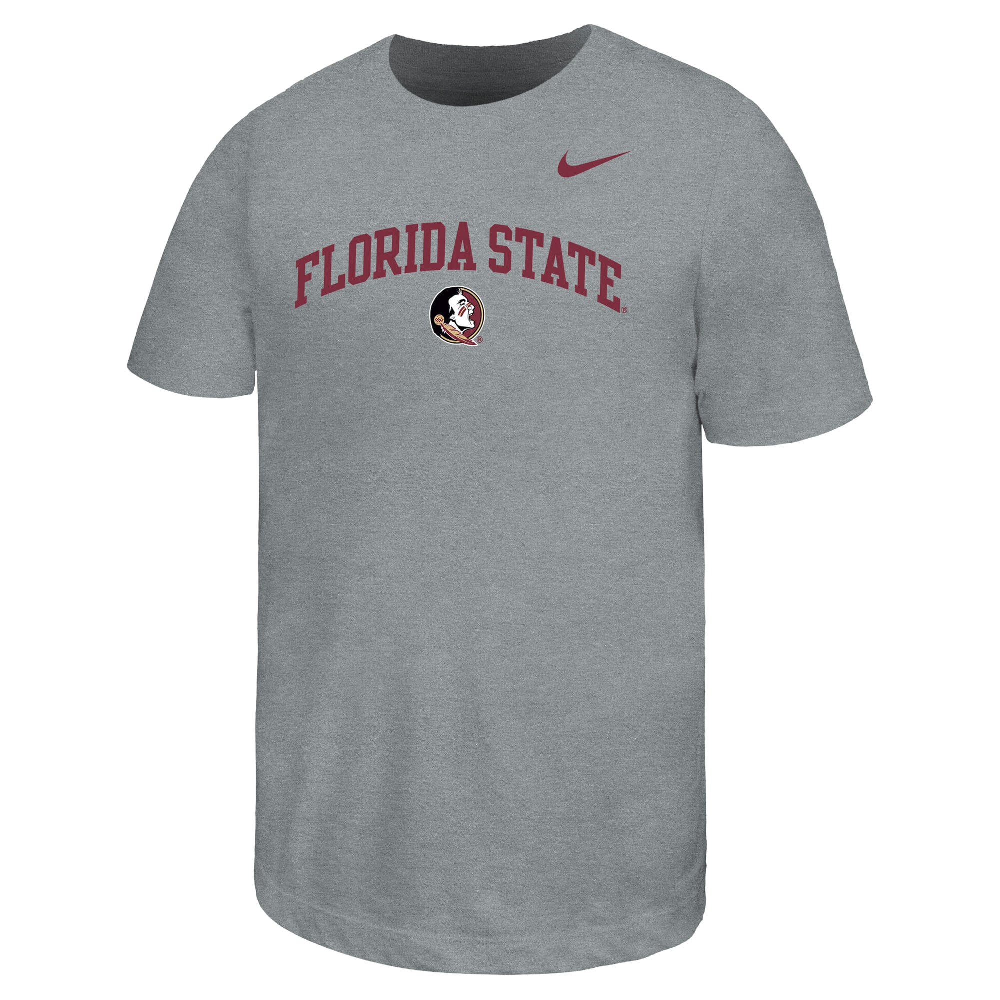 Youth Nike  Heather Gray Florida State Seminoles Arched Name Drop T-Shirt
