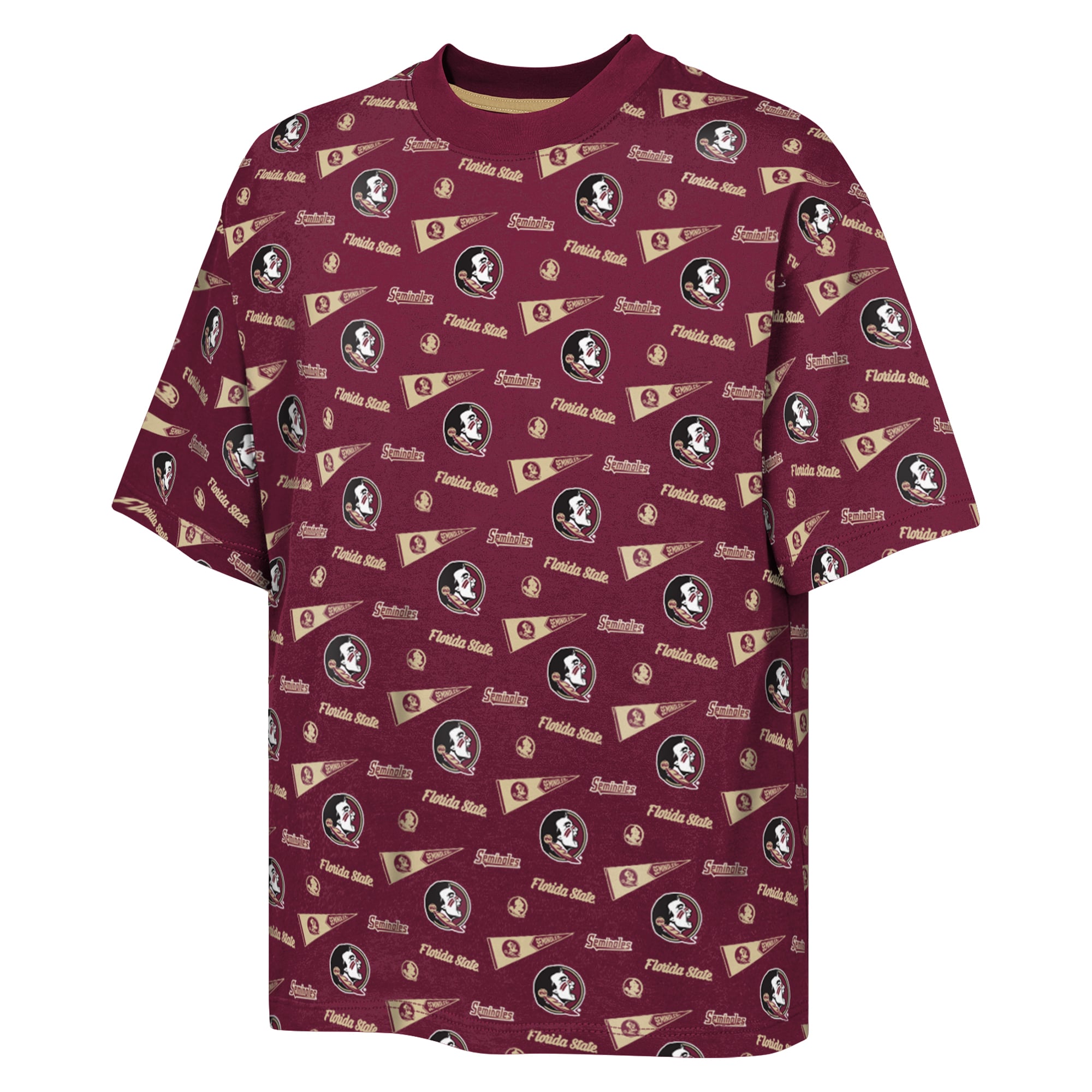 Youth Outerstuff Garnet Florida State Seminoles Scramble All Over Print T-Shirt