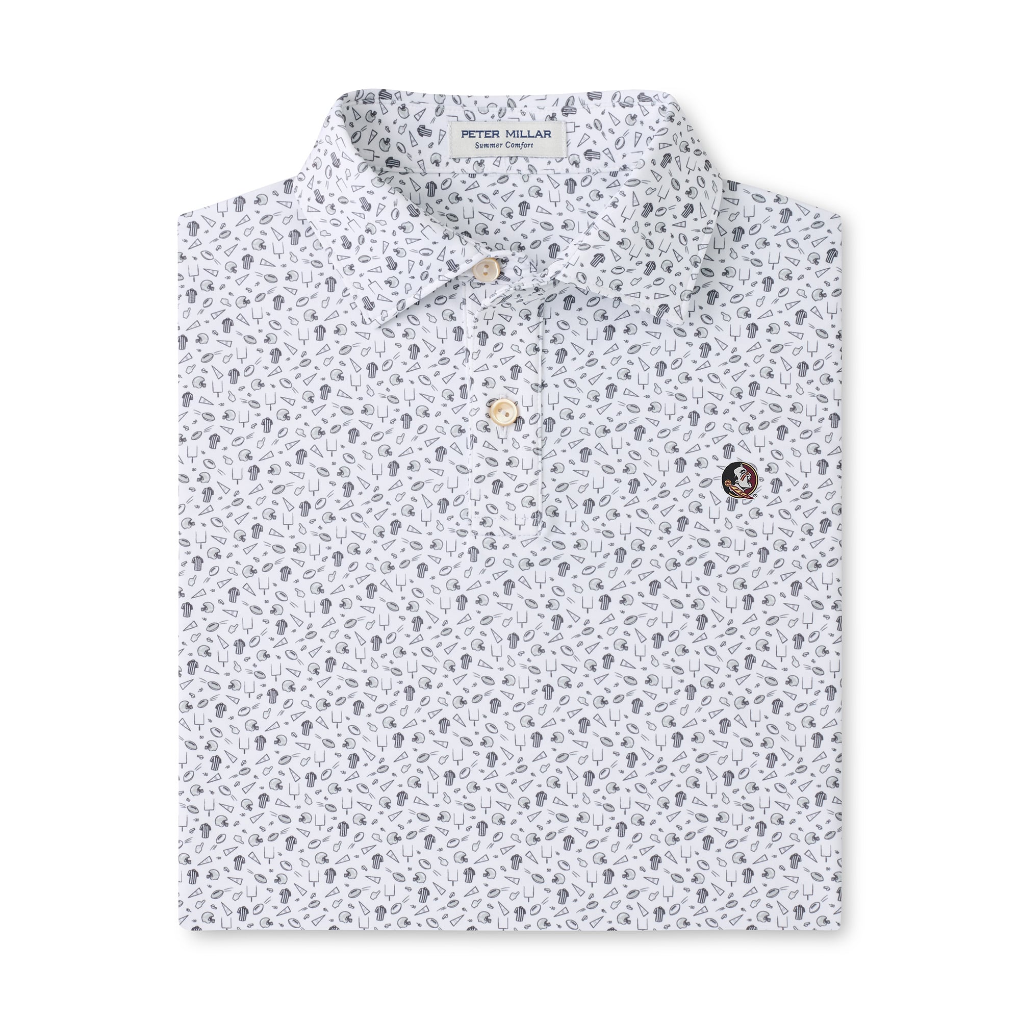 Maillot de performance Peter Millar Gray pour jeunes des Florida State Seminoles, modèle Kick Off. Polo