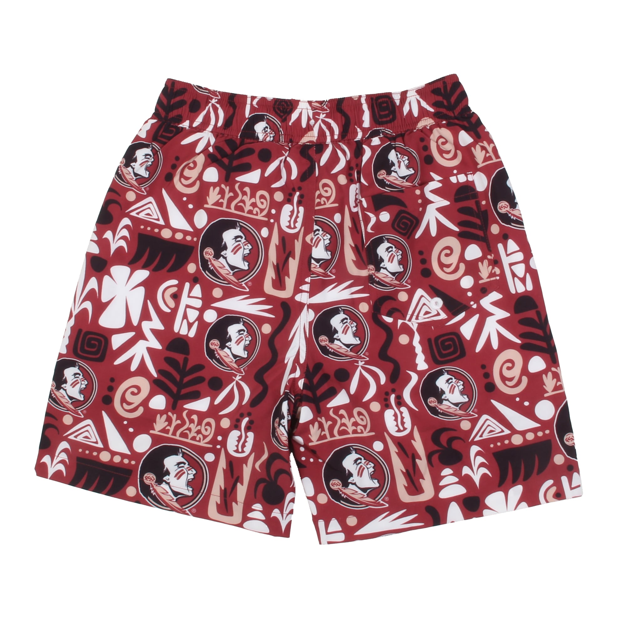 Youth Wes & Willy Garnet Florida State Seminoles Allover Print Swim Shorts