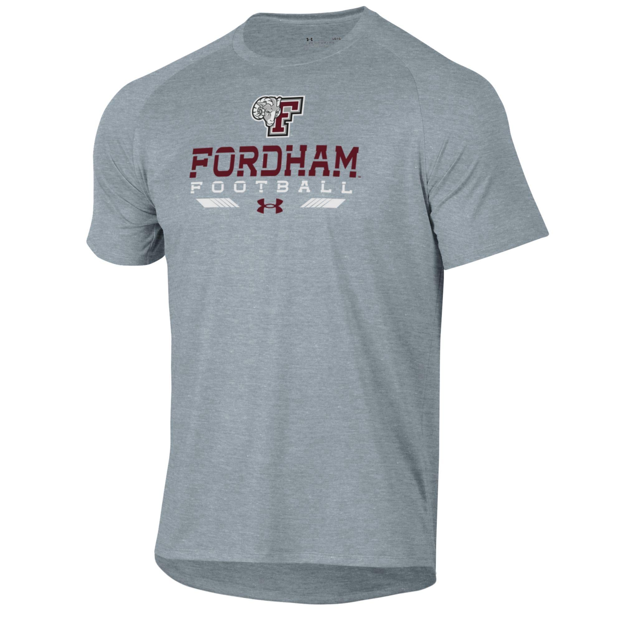 T-shirt technique de football américain Under Armour gris Fordham Rams pour homme