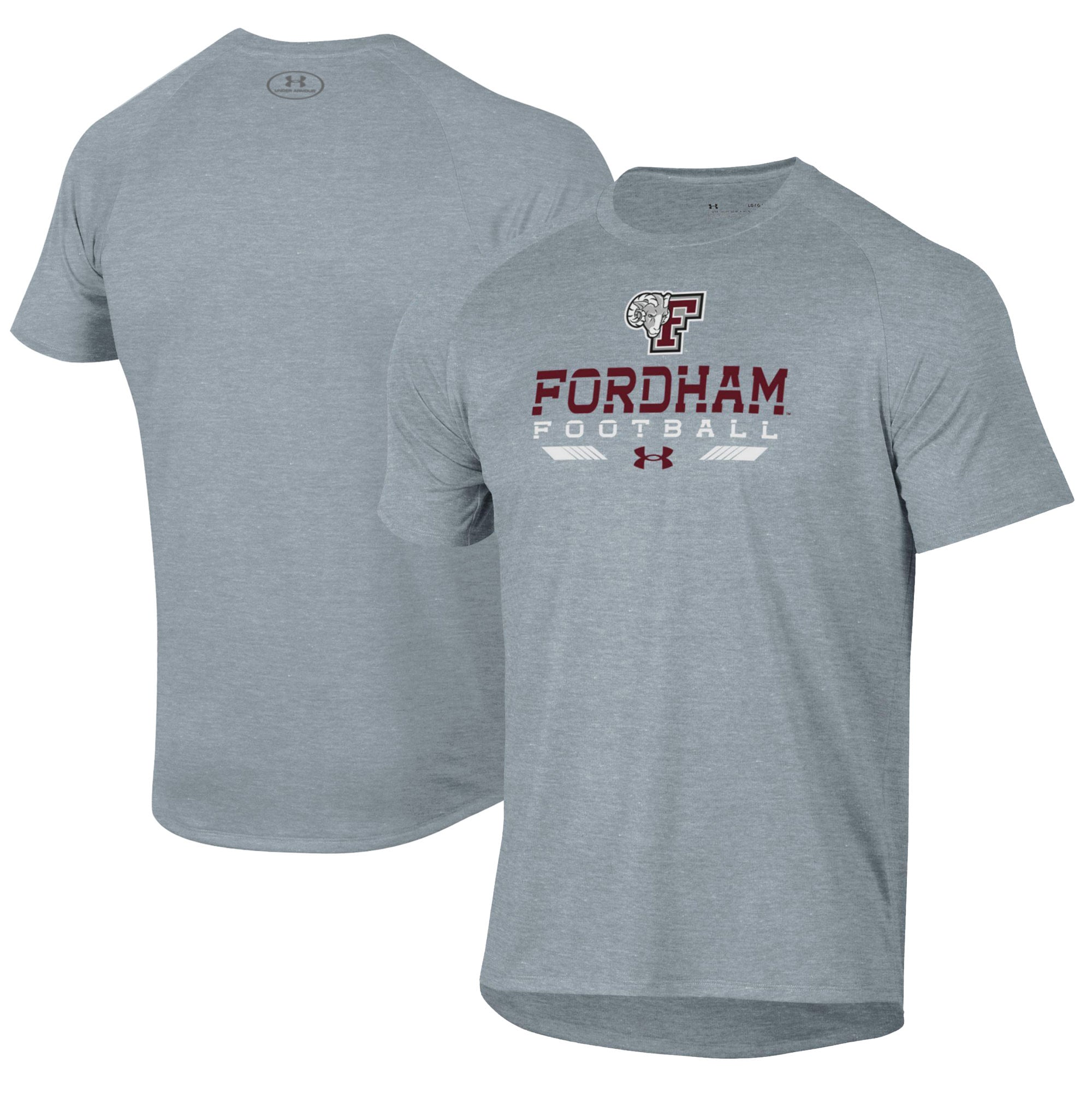 T-shirt technique de football américain Under Armour gris Fordham Rams pour homme