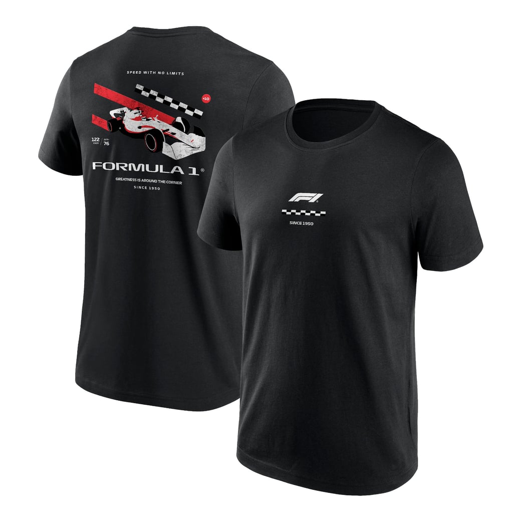 T-Shirt Formula 1 Legacy Graphique Noir – Édition 75 Ans Oversize – Taille M T-Shirt Formula 1 Legacy Graphique Noir – Édition 75 Ans Oversize – Taille M