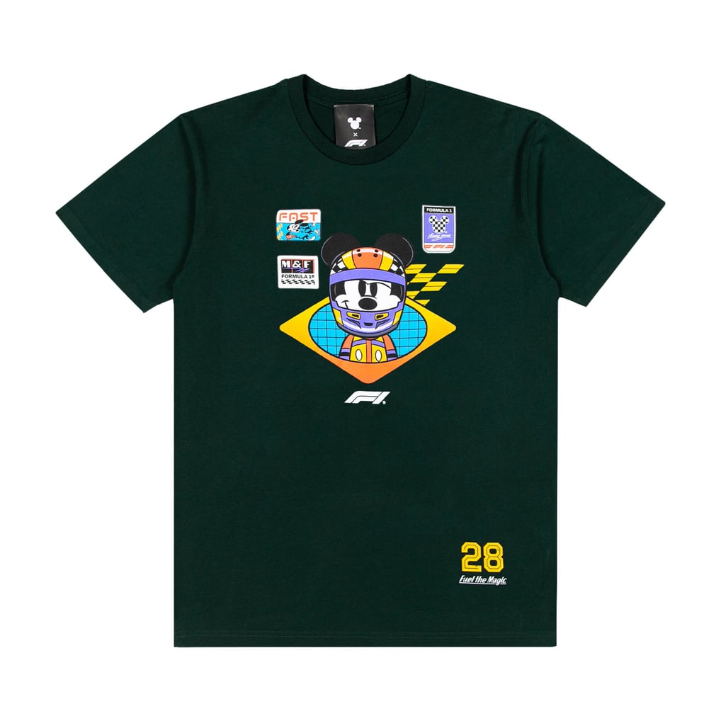 フォーミュラ1 X ディズニー ミッキーヘルメット Tシャツ - グリーン