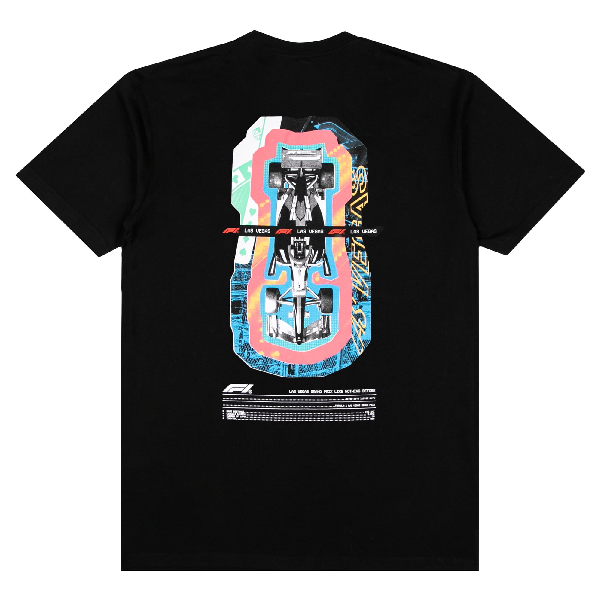 T-shirt noir pour homme, motif collage Grand Prix de Las Vegas 2026