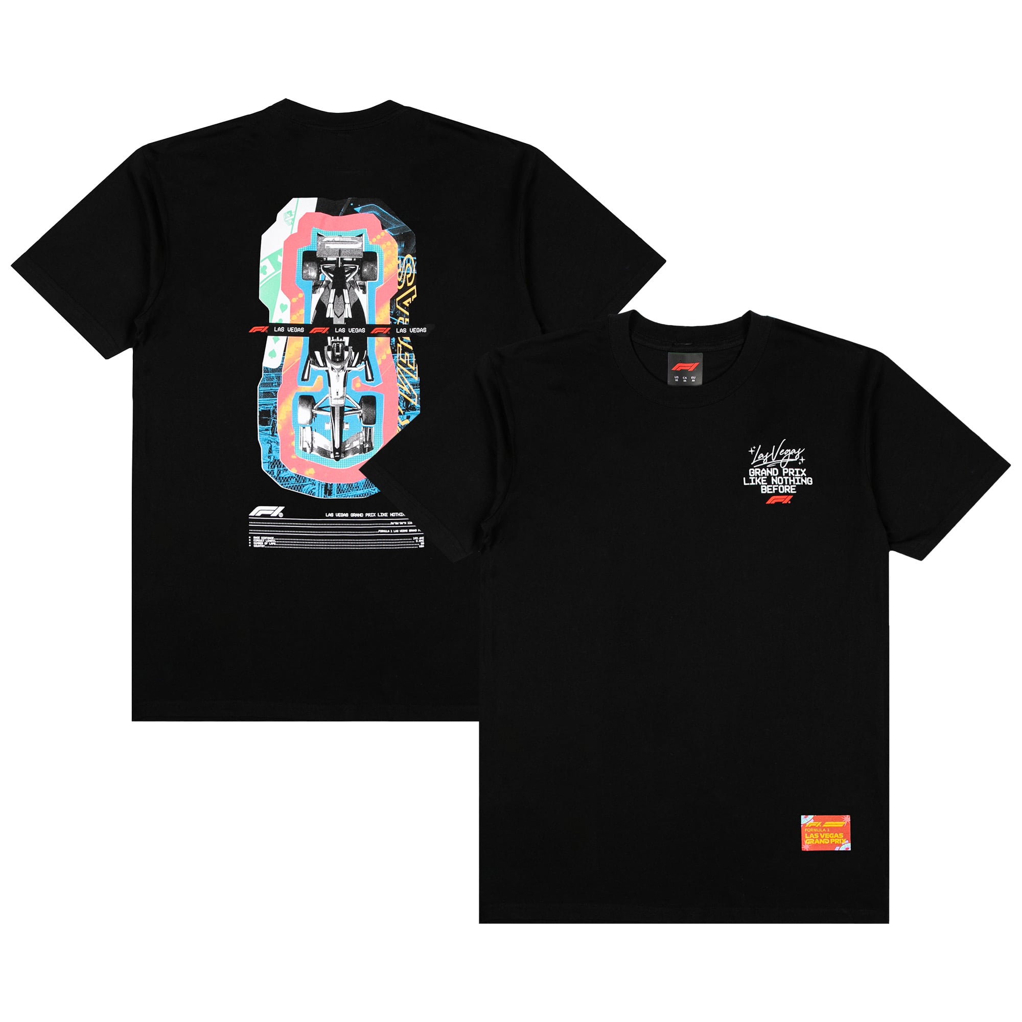 T-shirt noir pour homme, motif collage Grand Prix de Las Vegas 2026