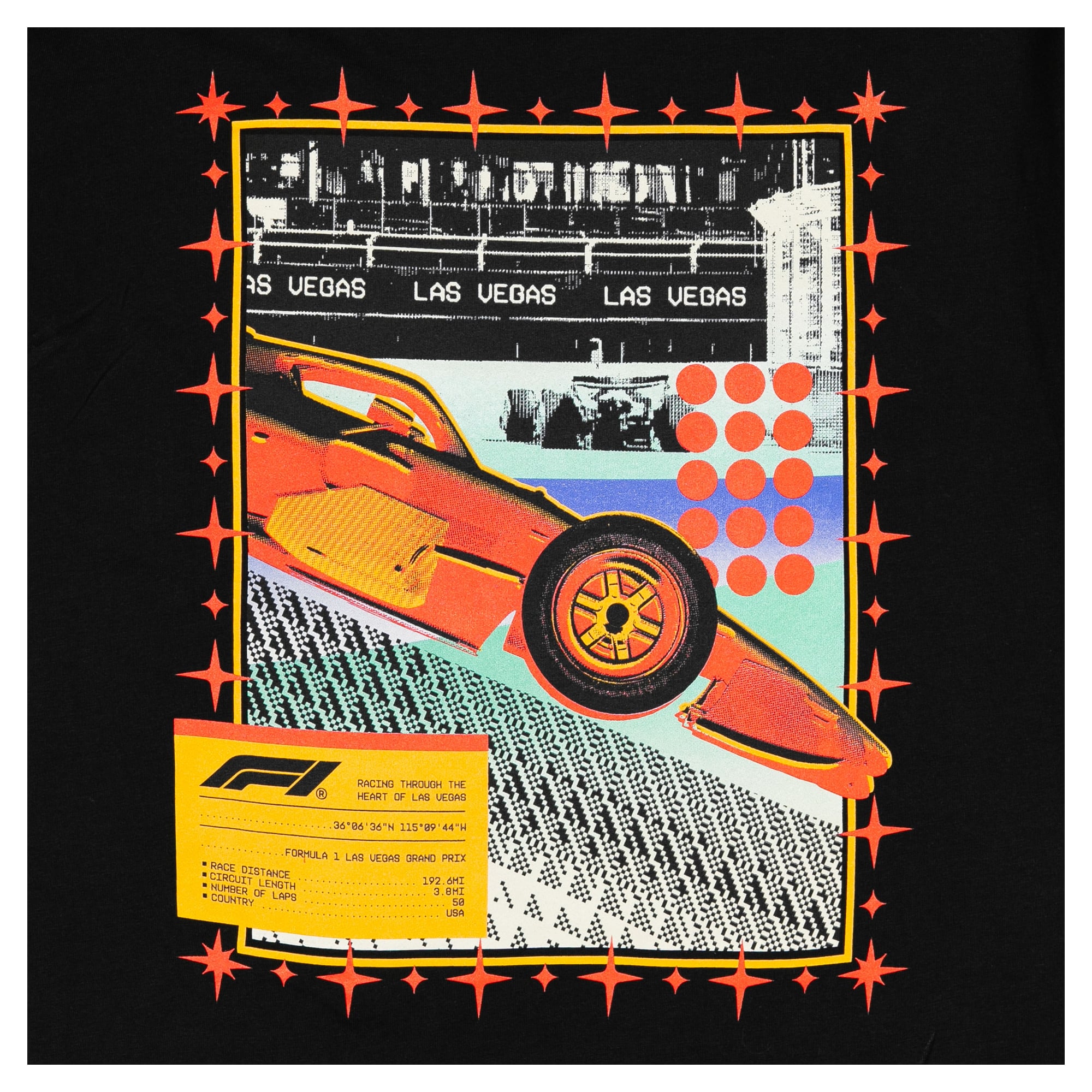 T-shirt noir pour homme 2026 Las Vegas Grand Prix Oasis