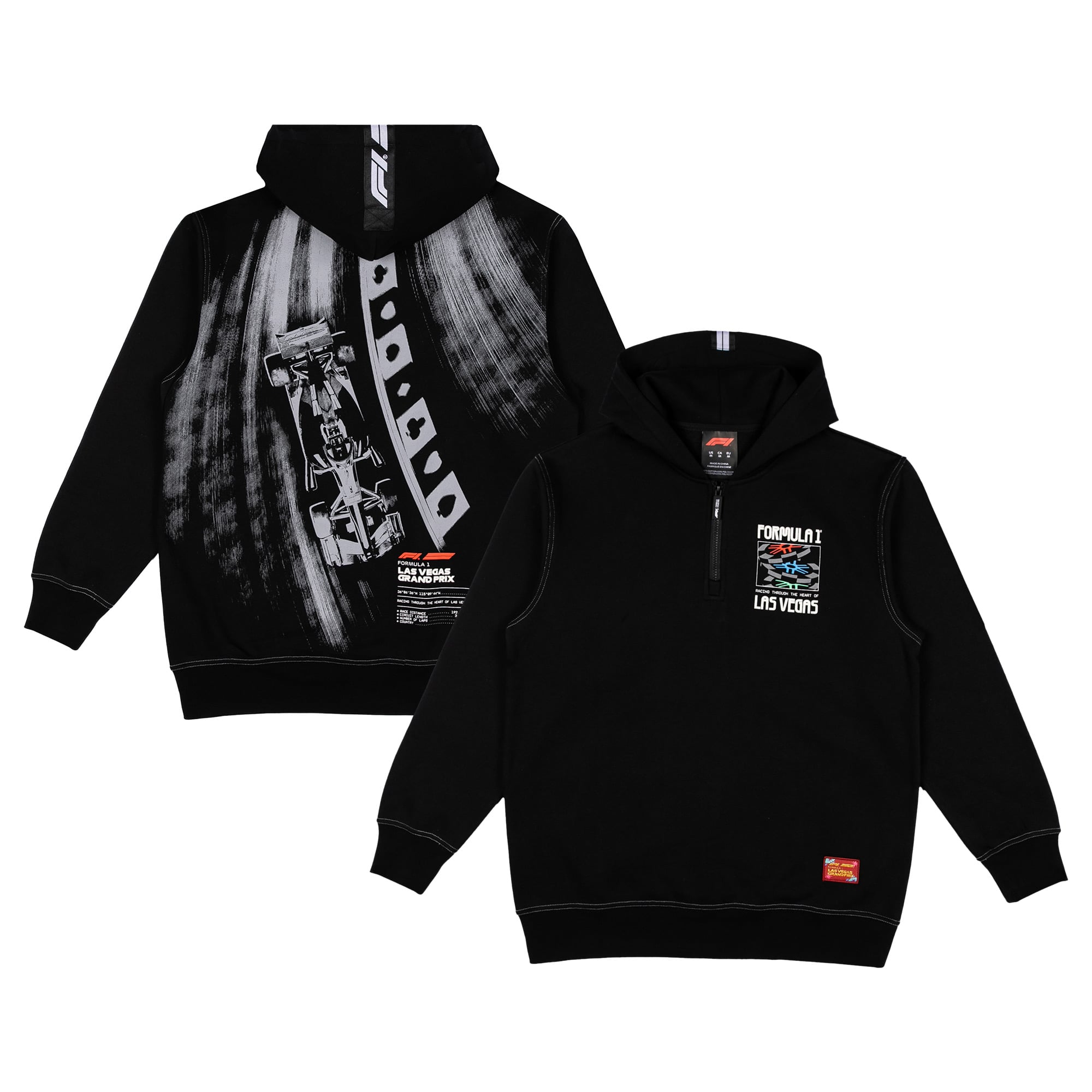 Men's Black 2026 Las Vegas Grand Prix Suit Turn Half-Zip Hoodie