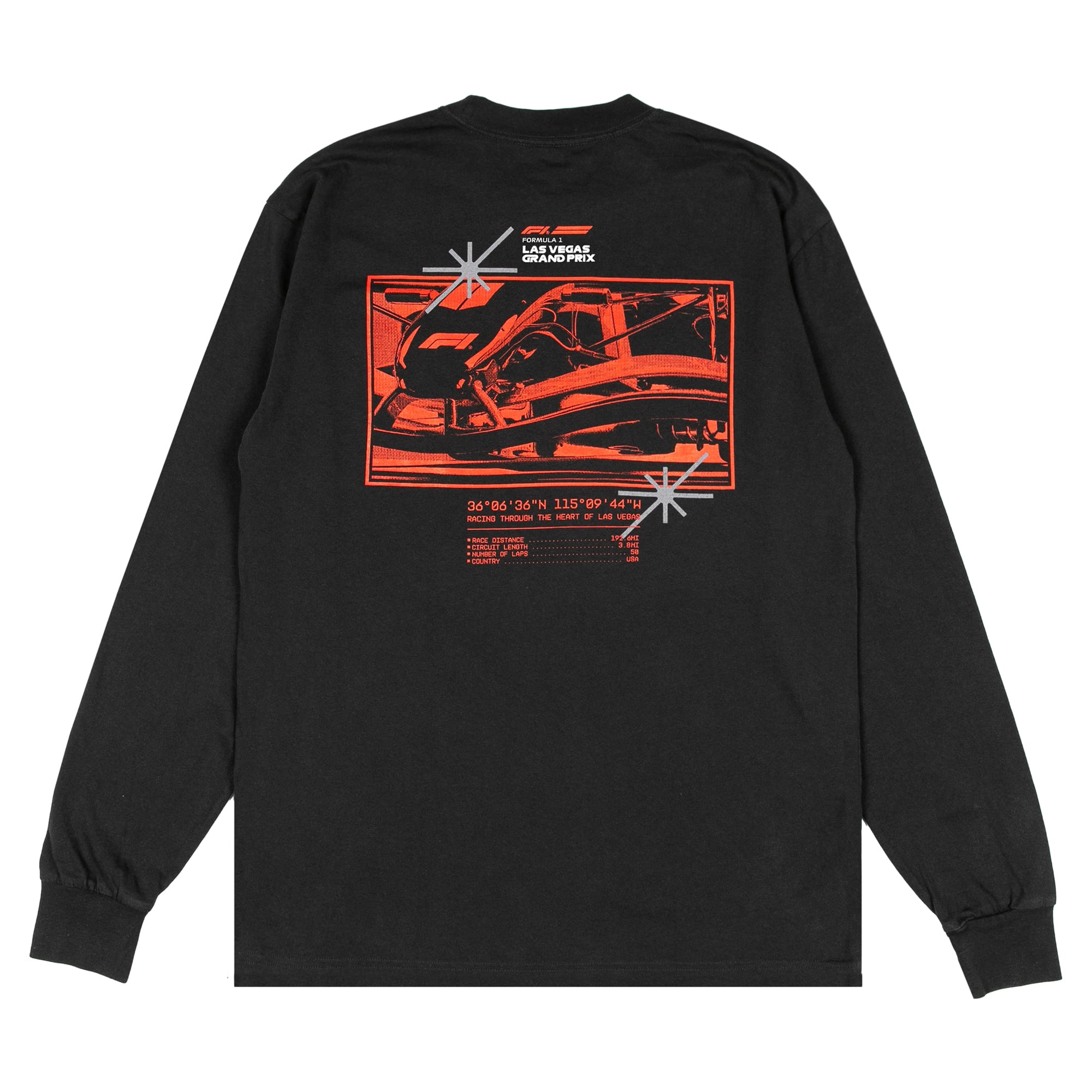 Men's Black 2026 Las Vegas Grand Prix Up Close And Personal Long Sleeve T-Shirt