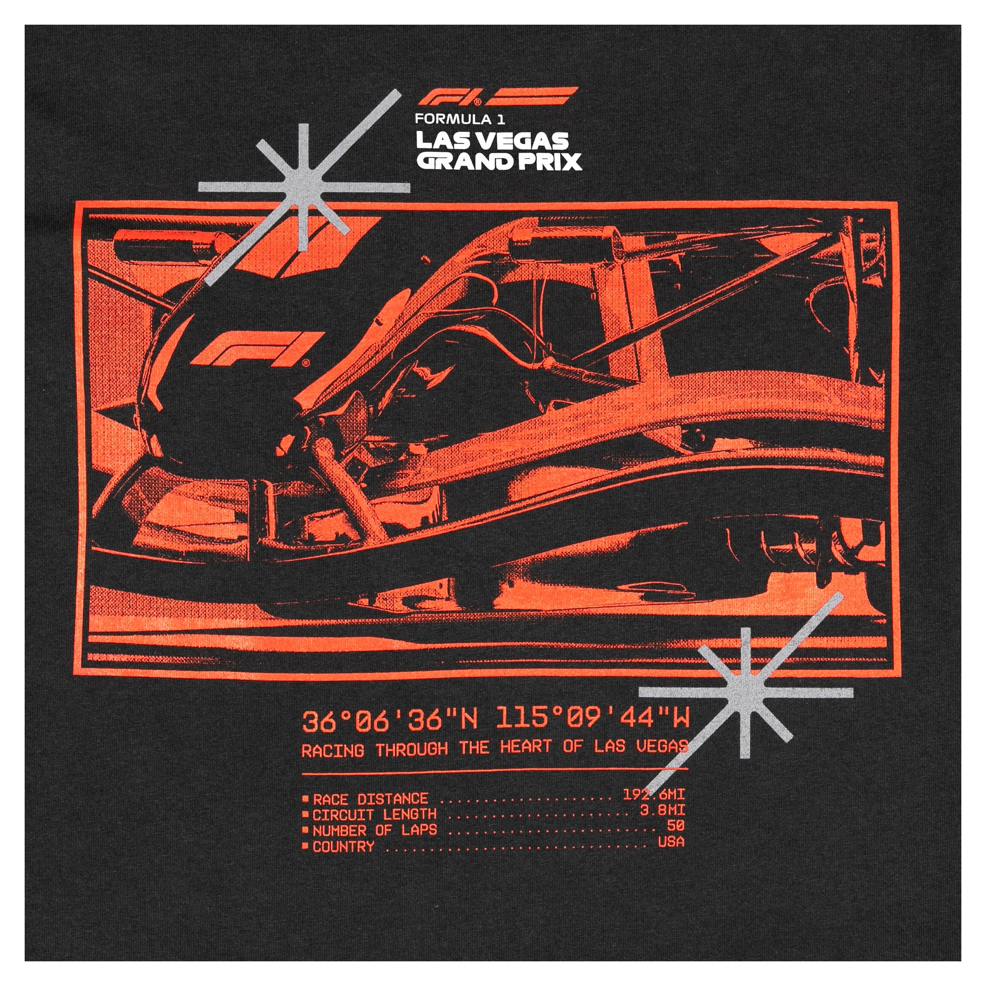 Men's Black 2026 Las Vegas Grand Prix Up Close And Personal Long Sleeve T-Shirt