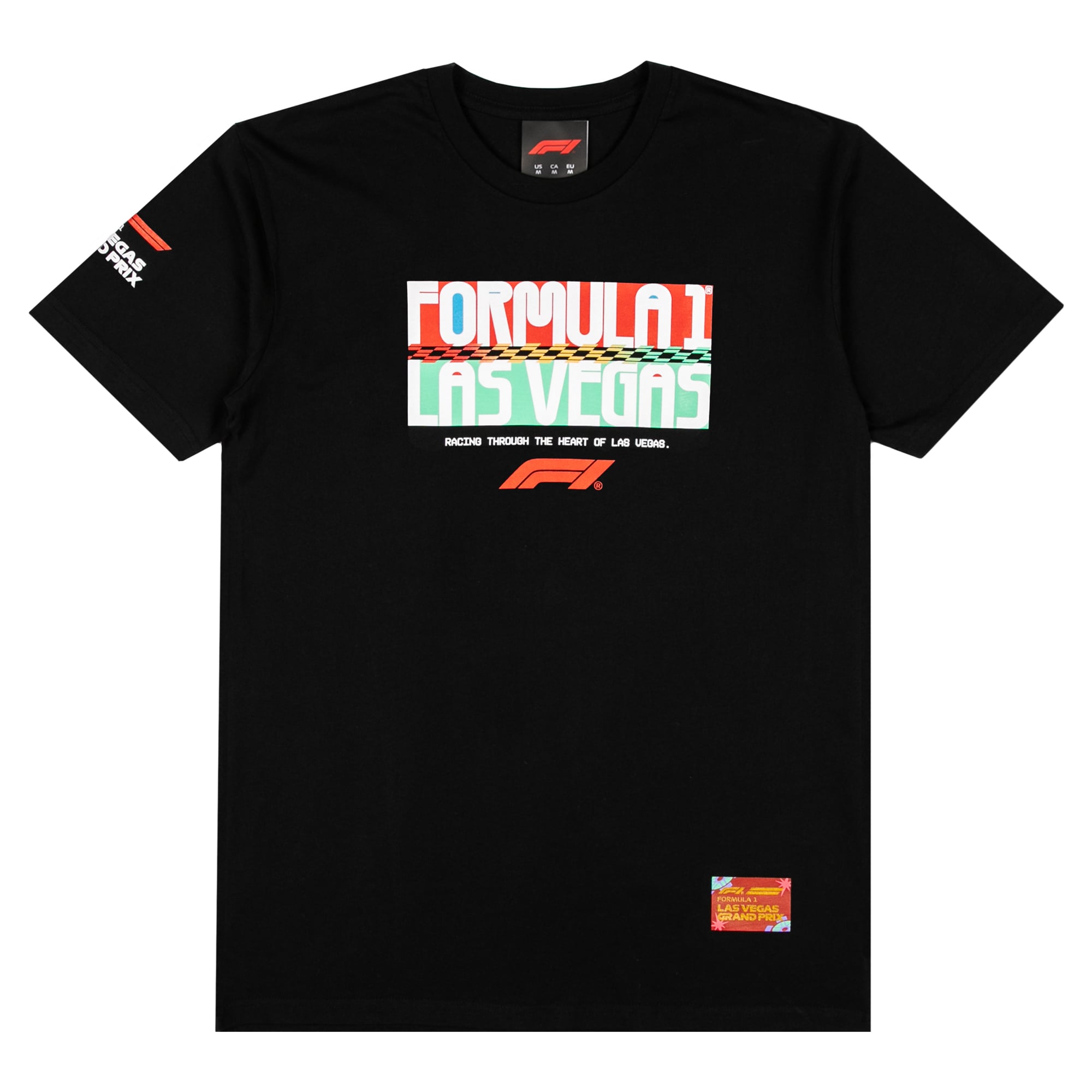 Men's Black Formula 1 Las Vegas Grand Prix Star Track T-Shirt