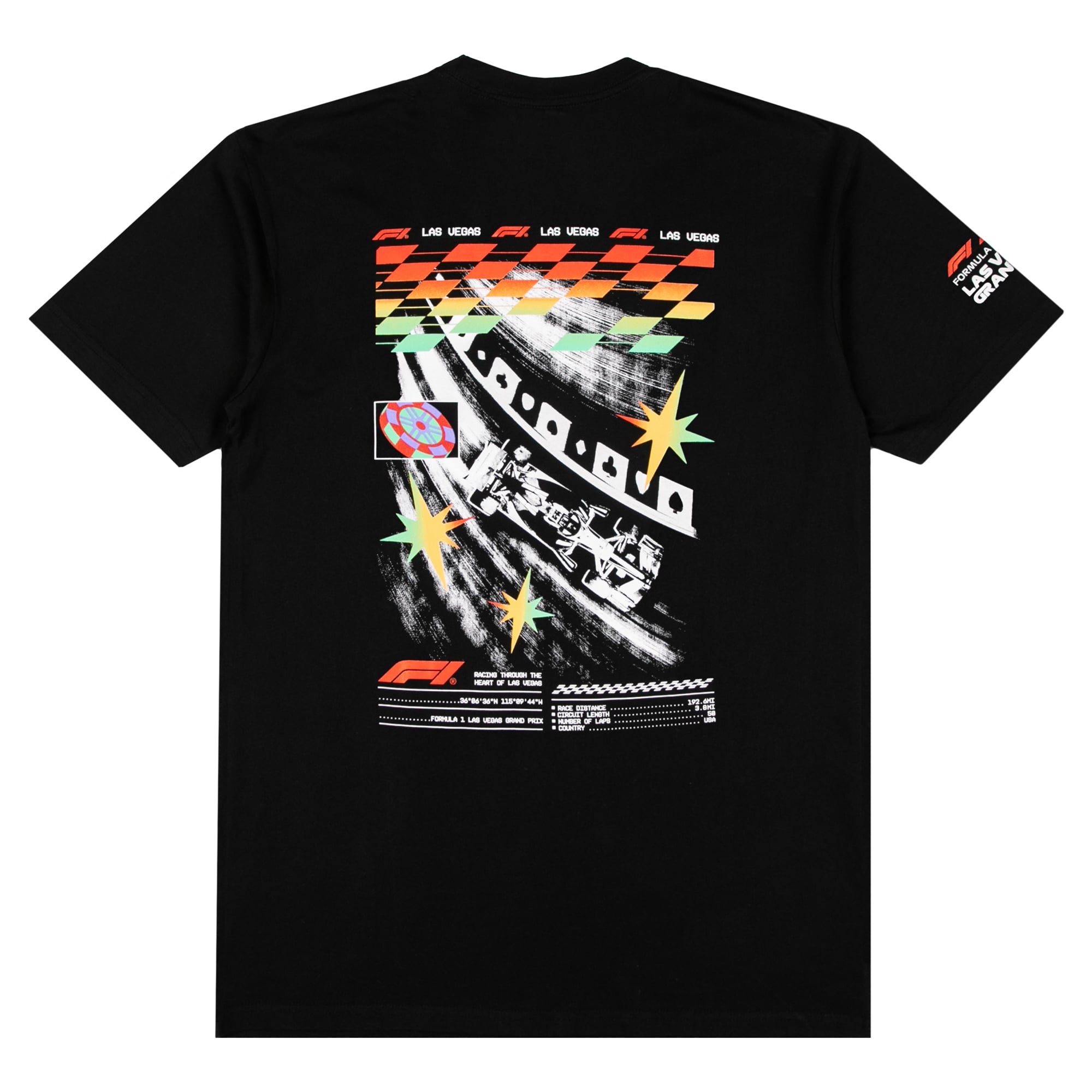 Men's Black Formula 1 Las Vegas Grand Prix Star Track T-Shirt