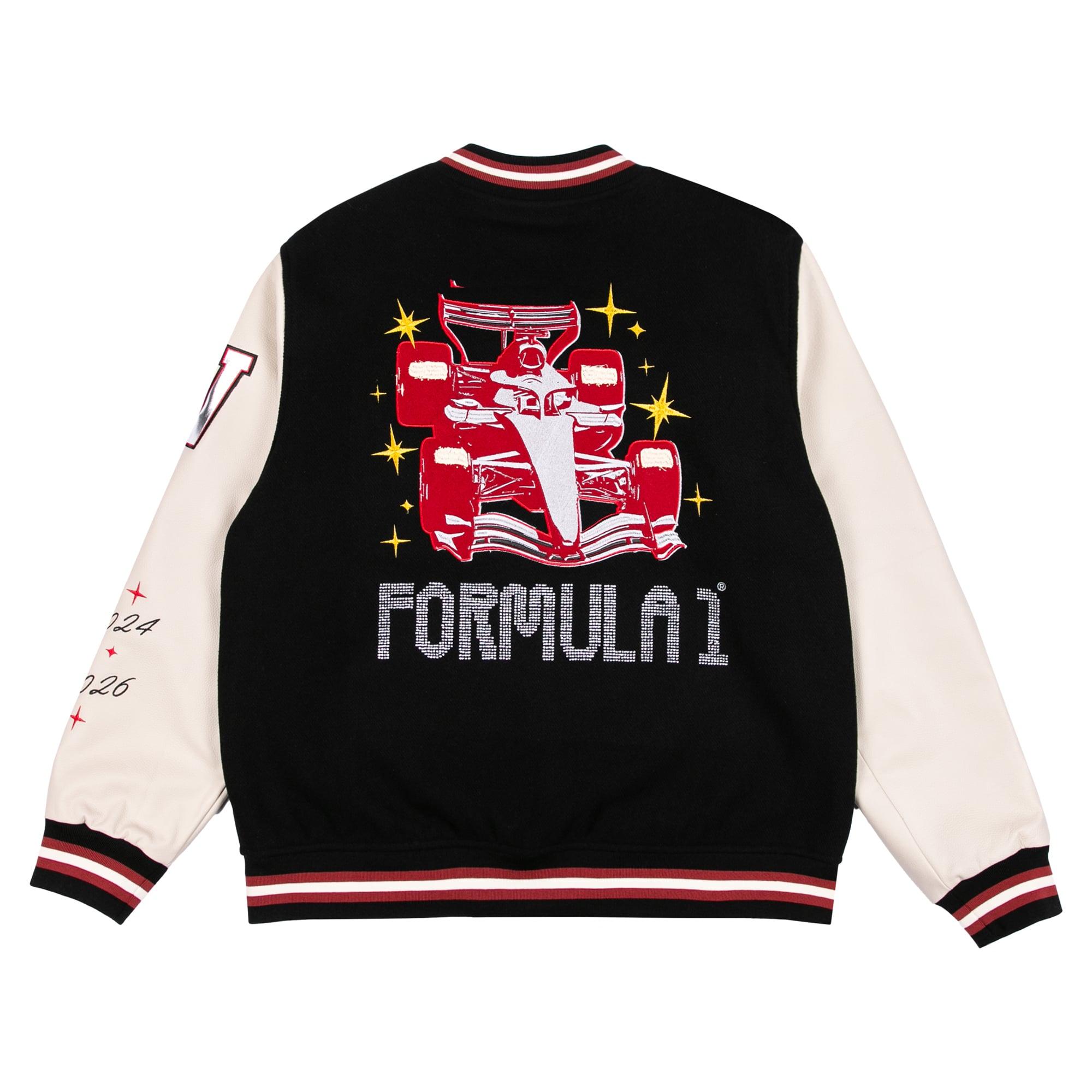Men's Black/Cream 2026 Las Vegas Grand Prix Full-Snap Varsity Jacket