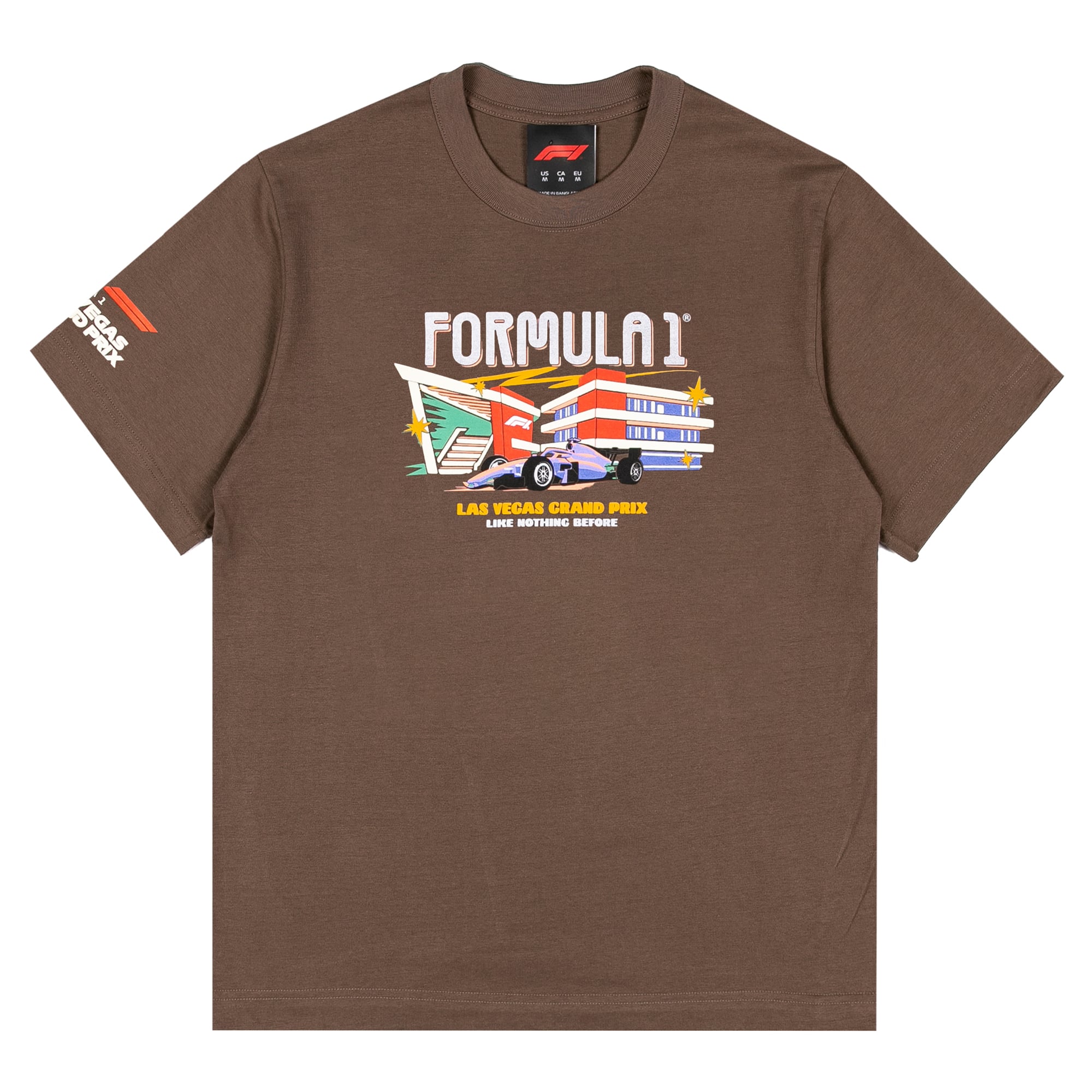 T-shirt homme marron avec clé d'hôtel du Grand Prix de Las Vegas 2026