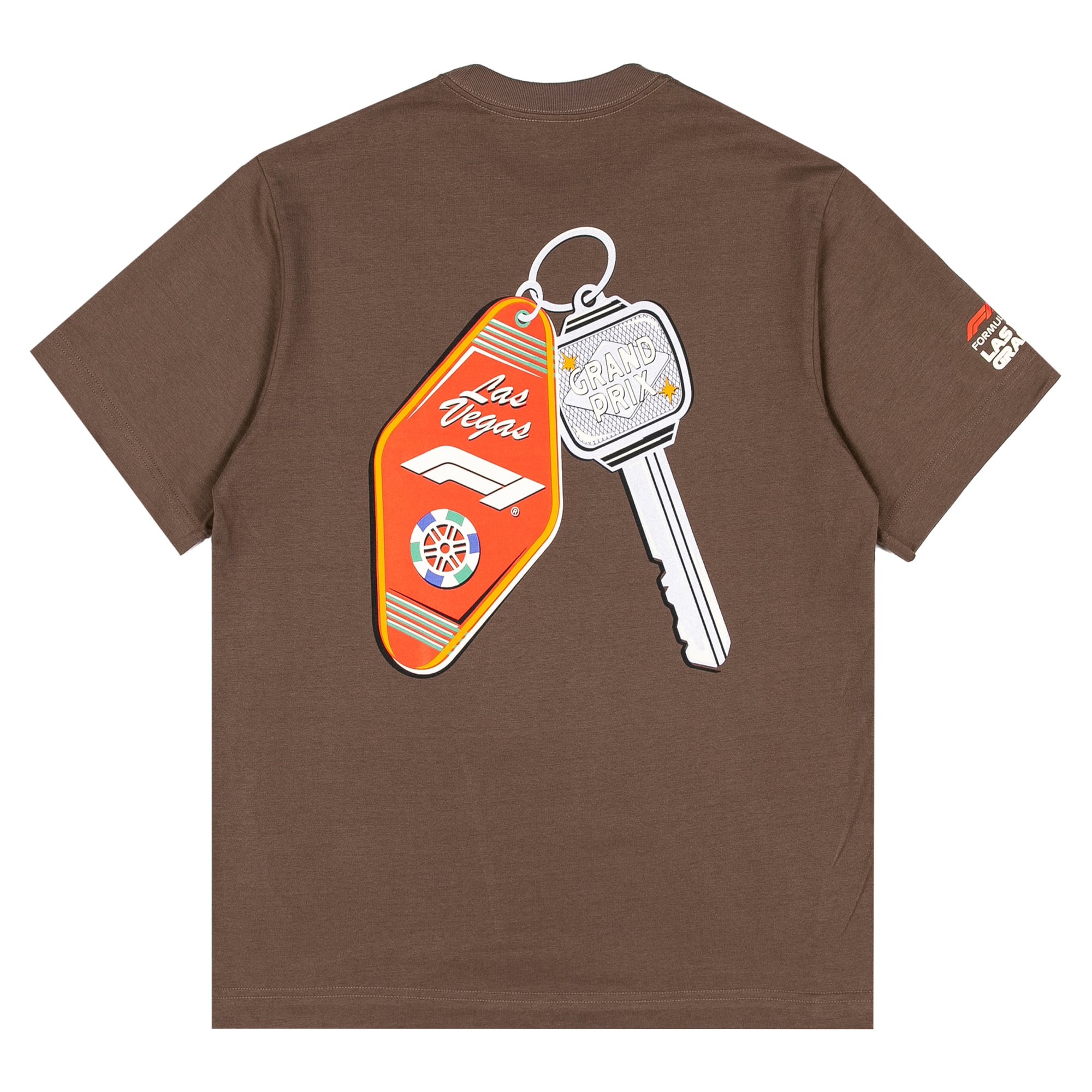 T-shirt homme marron avec clé d'hôtel du Grand Prix de Las Vegas 2026