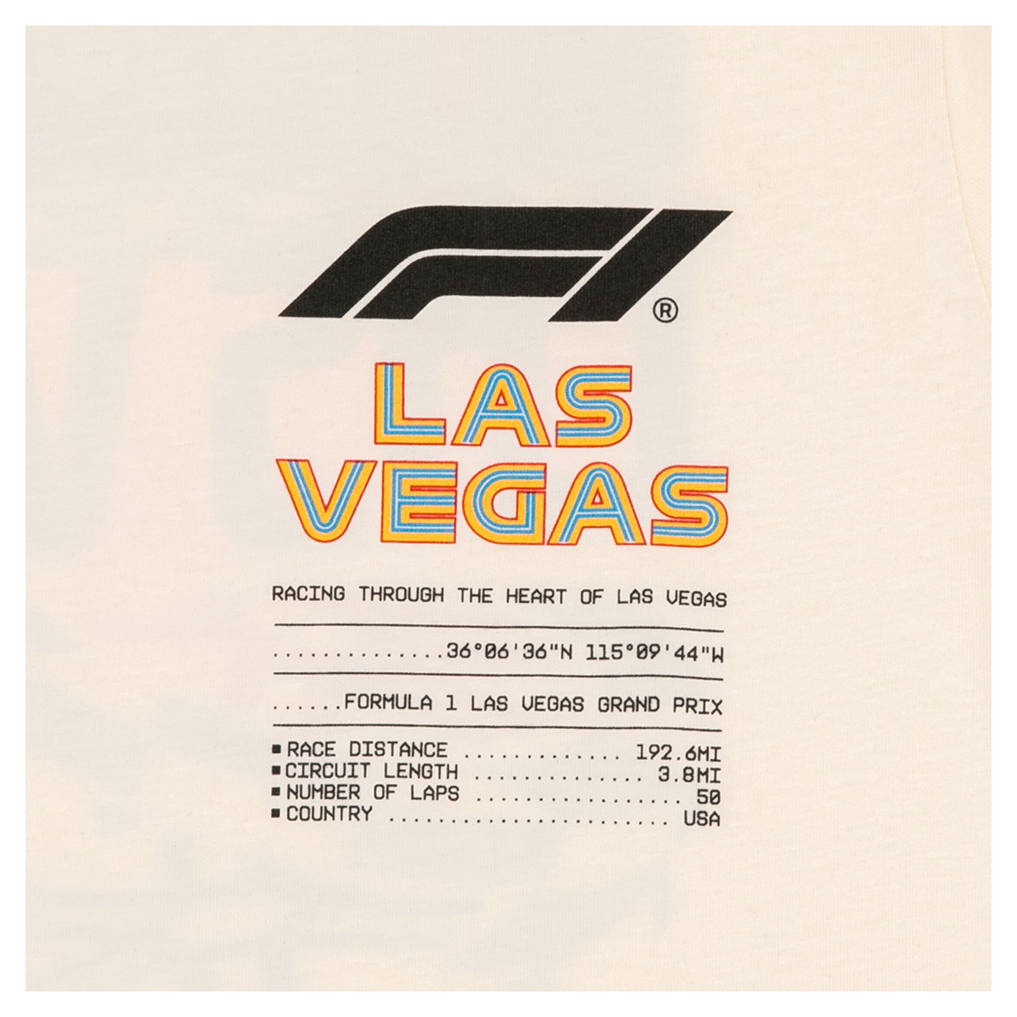 T-shirt crème pour homme, motif empilement de jetons du Grand Prix Las Vegas 2026