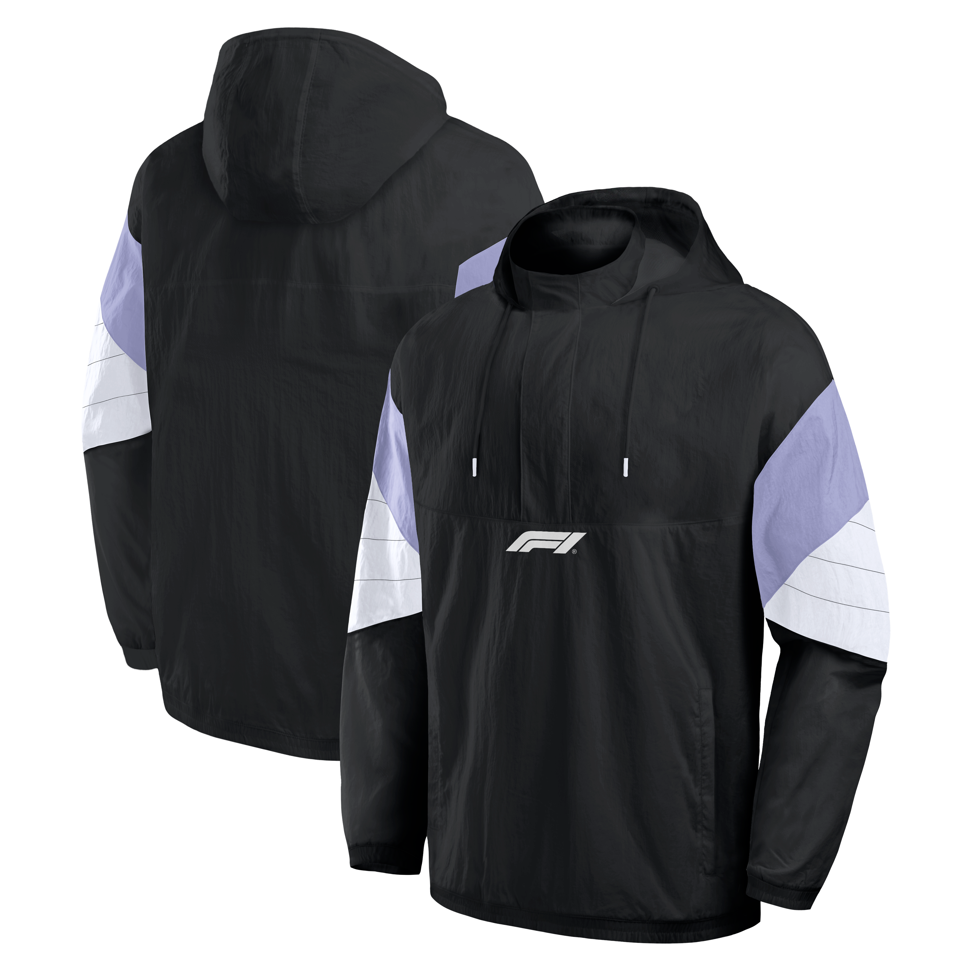 Men's Fanatics Black Formula 1 Speed Strength Hooded Quarter-Zip Track Jacket