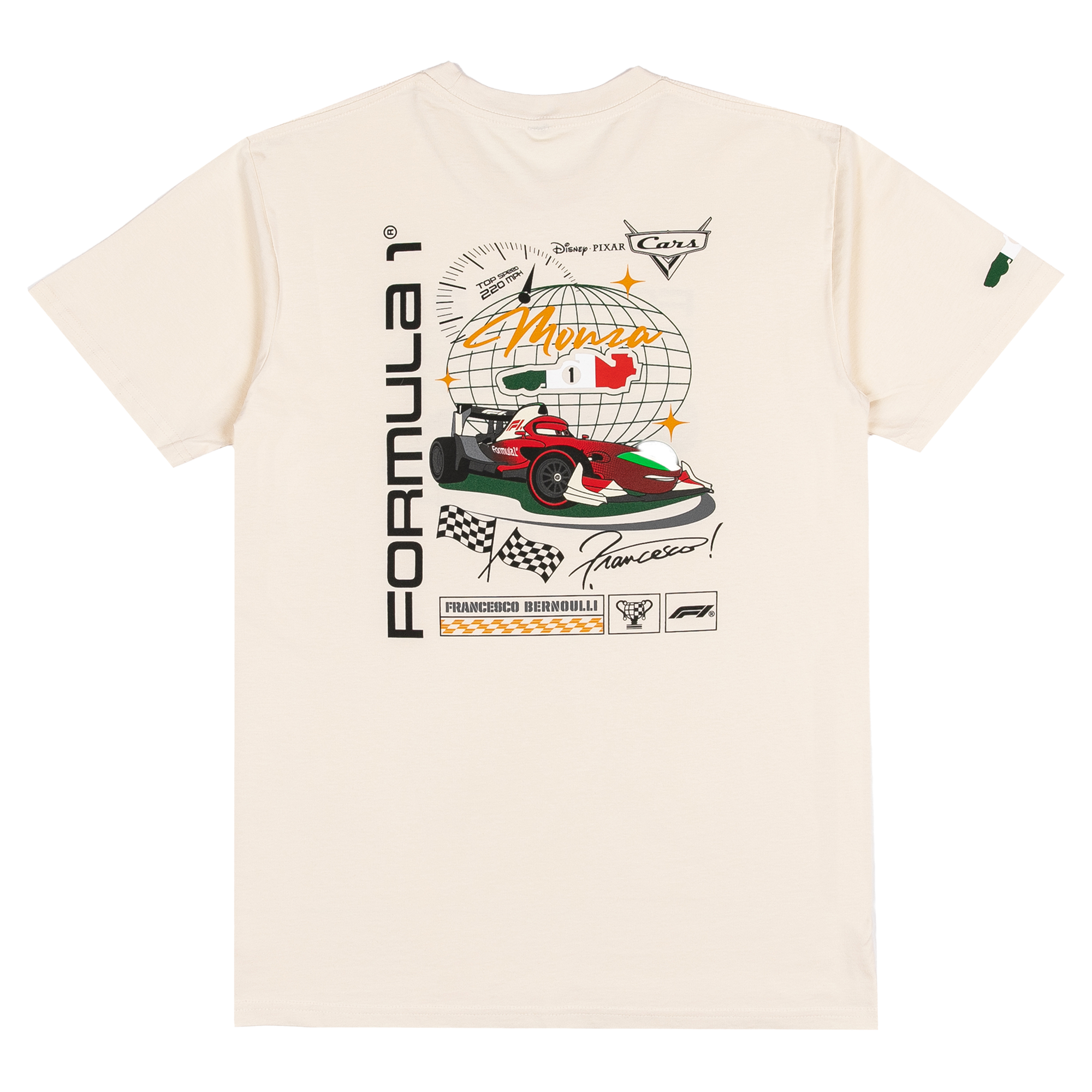 Men's Formula 1 x Pixar's Cars Cream 2026 Italian Grand Prix T-Shirt