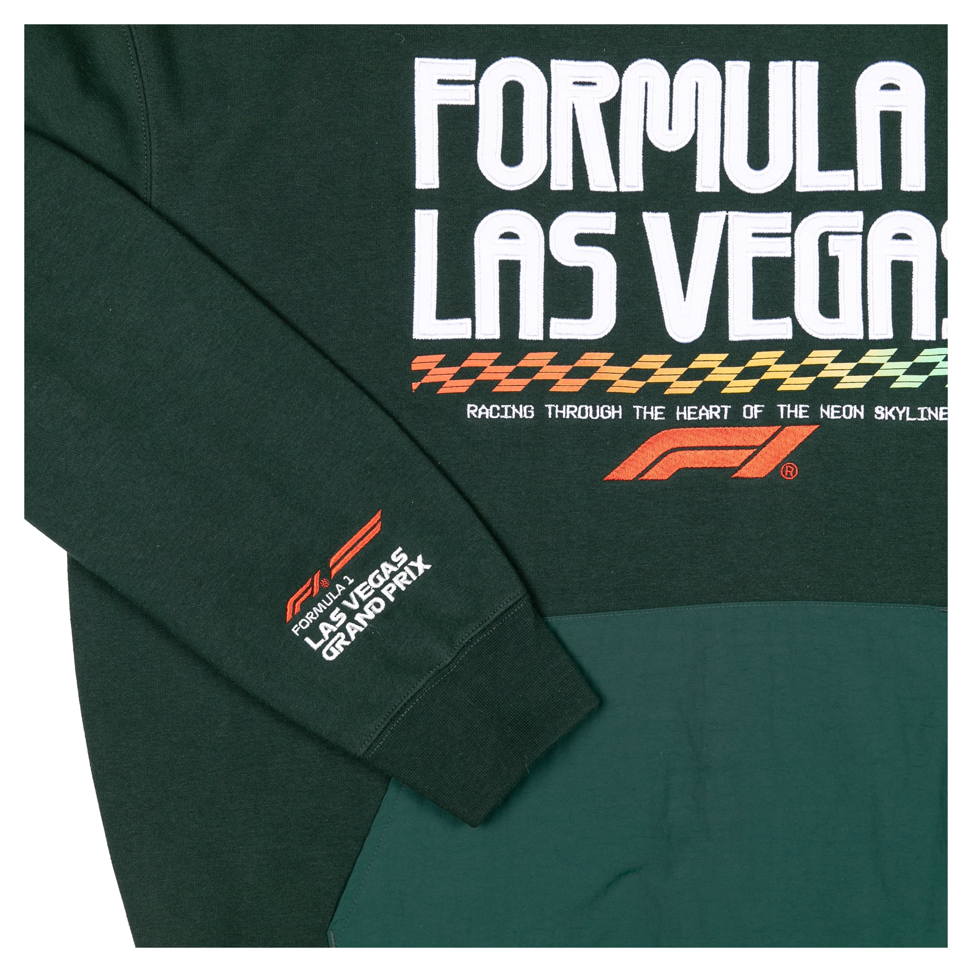 Sweat à capuche vert homme Grand Prix de Las Vegas 2026 Collage