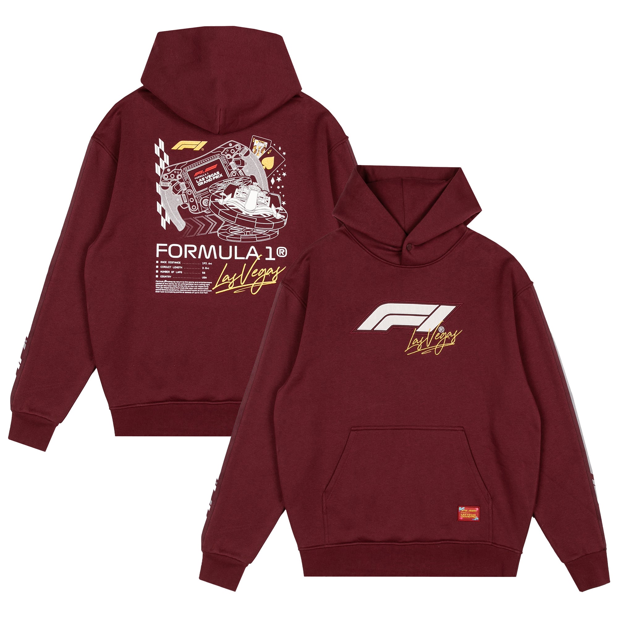 Sweat à capuche bordeaux pour homme, Grand Prix de Las Vegas 2026.