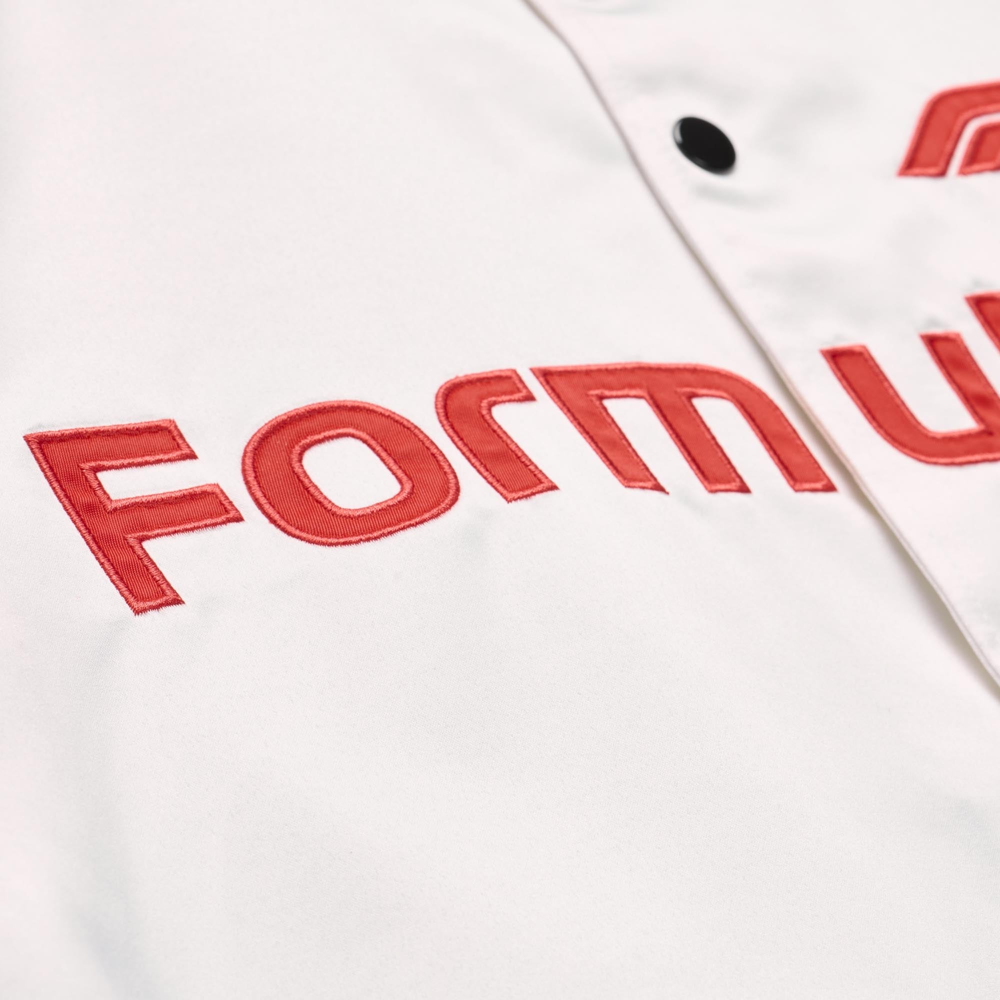 Veste légère en satin à boutons-pression Mitchell & Ness blanche pour homme, collection Formule 1