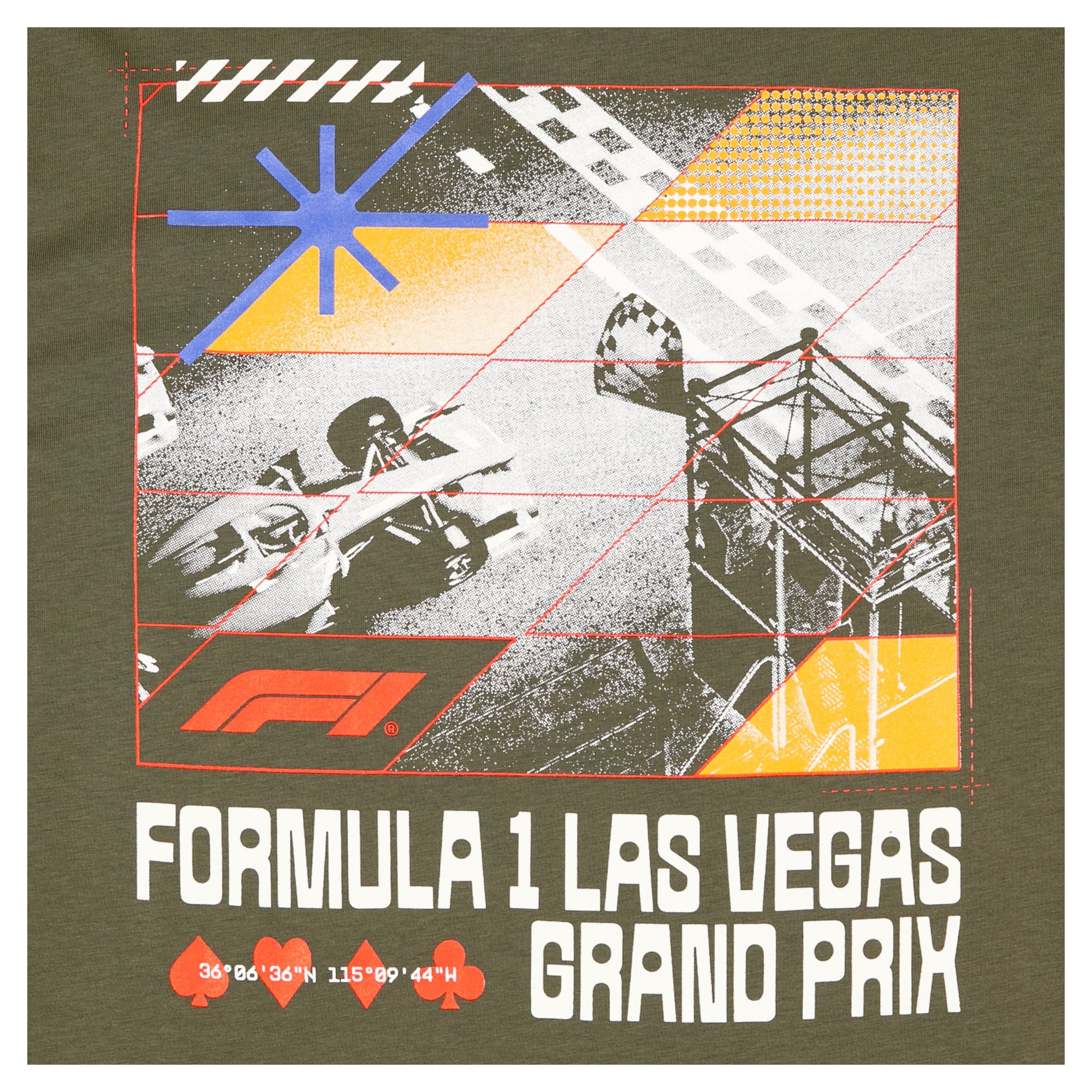 T-shirt homme Olive Grand Prix Las Vegas 2026 Desert Lane