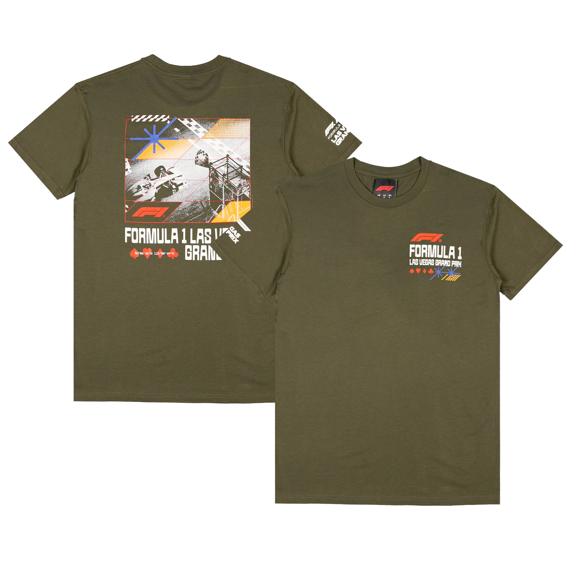 T-shirt homme Olive Grand Prix Las Vegas 2026 Desert Lane