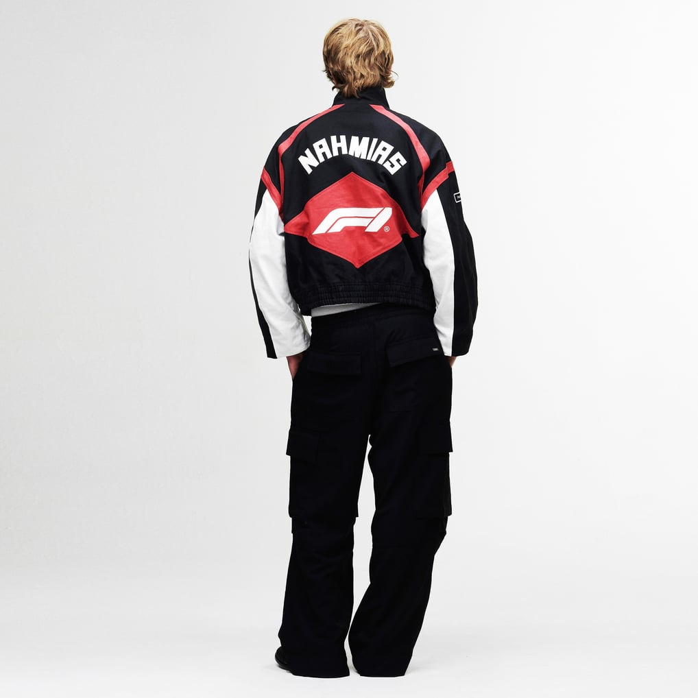 ユニセックス NAHMIAS x F1 ブラック フルジップ モトボンバージャケット