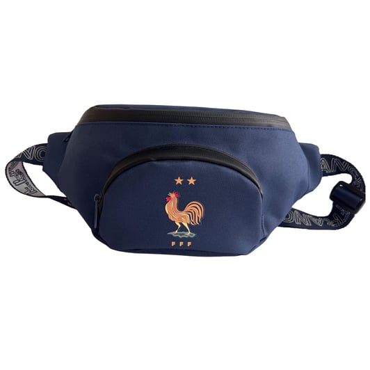 Sacoche FFF Officielle Equipe De France De Football – Polyester, Lanière Ajustable, Taille 16 X 27 X 6 Cm, Collection Officielle