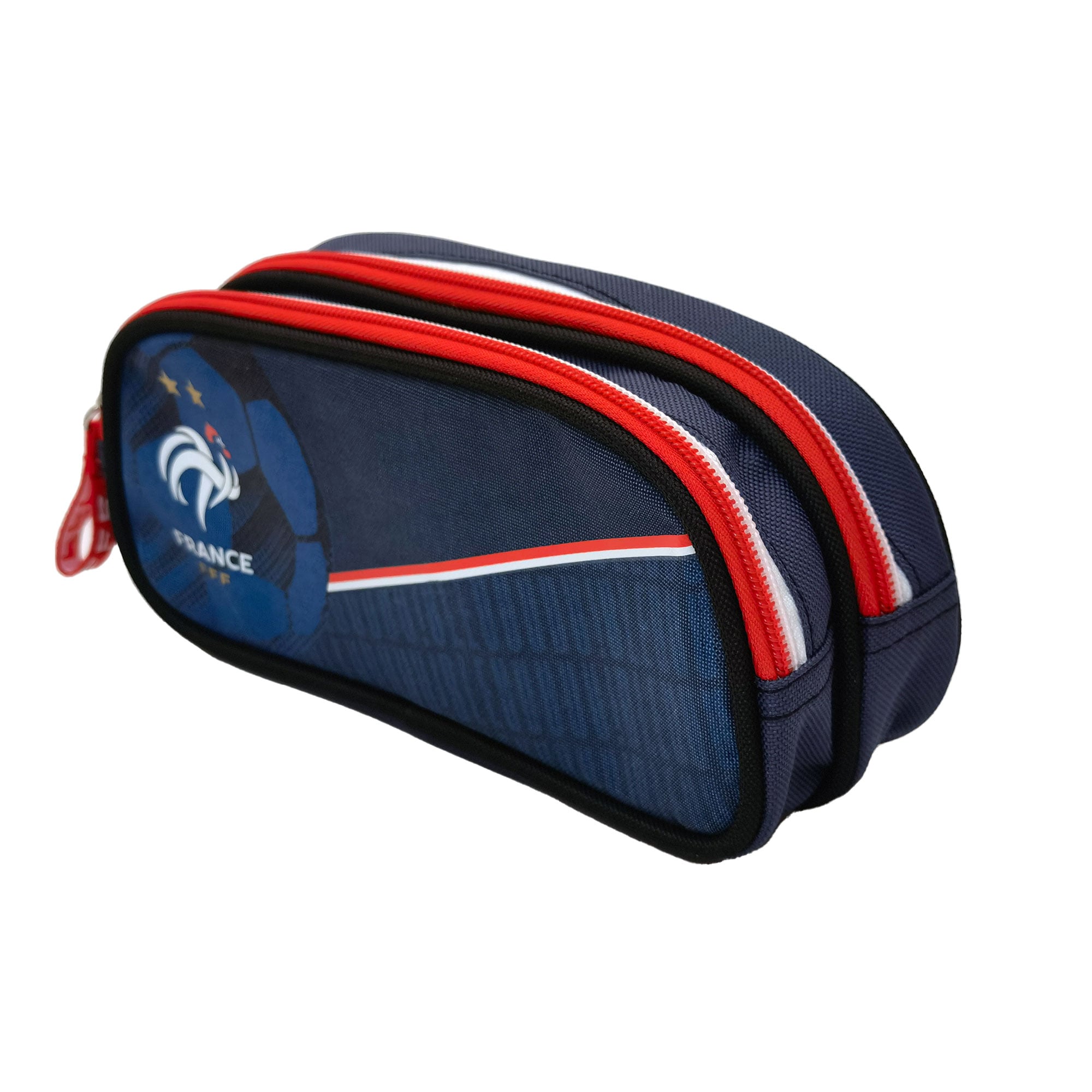 Trousse Scolaire FFF Équipe De France Football - 2 Compartiments - Bleue - 4