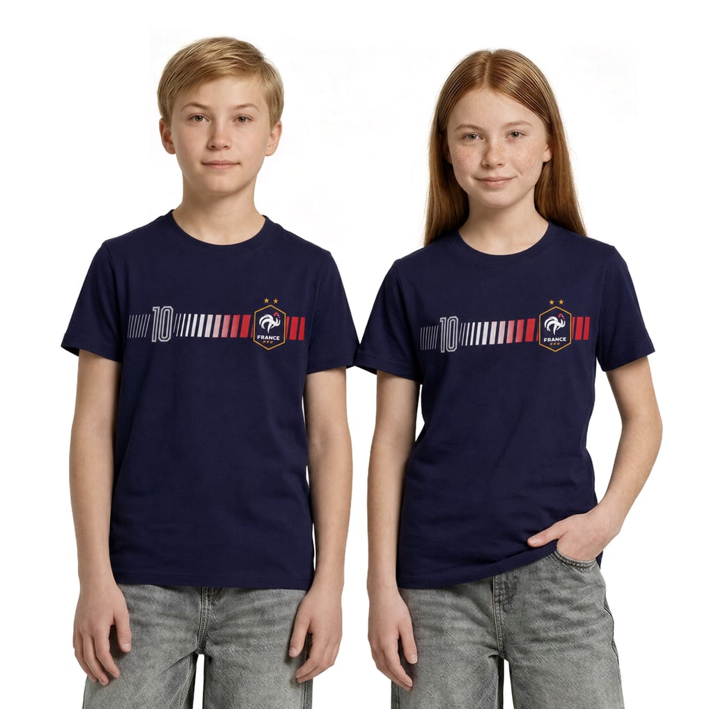 France Mbappe 10 T-Shirt - Navy - Kids