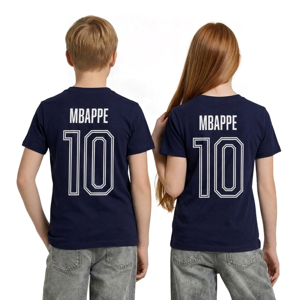 France Mbappe 10 T-Shirt - Navy - Kids