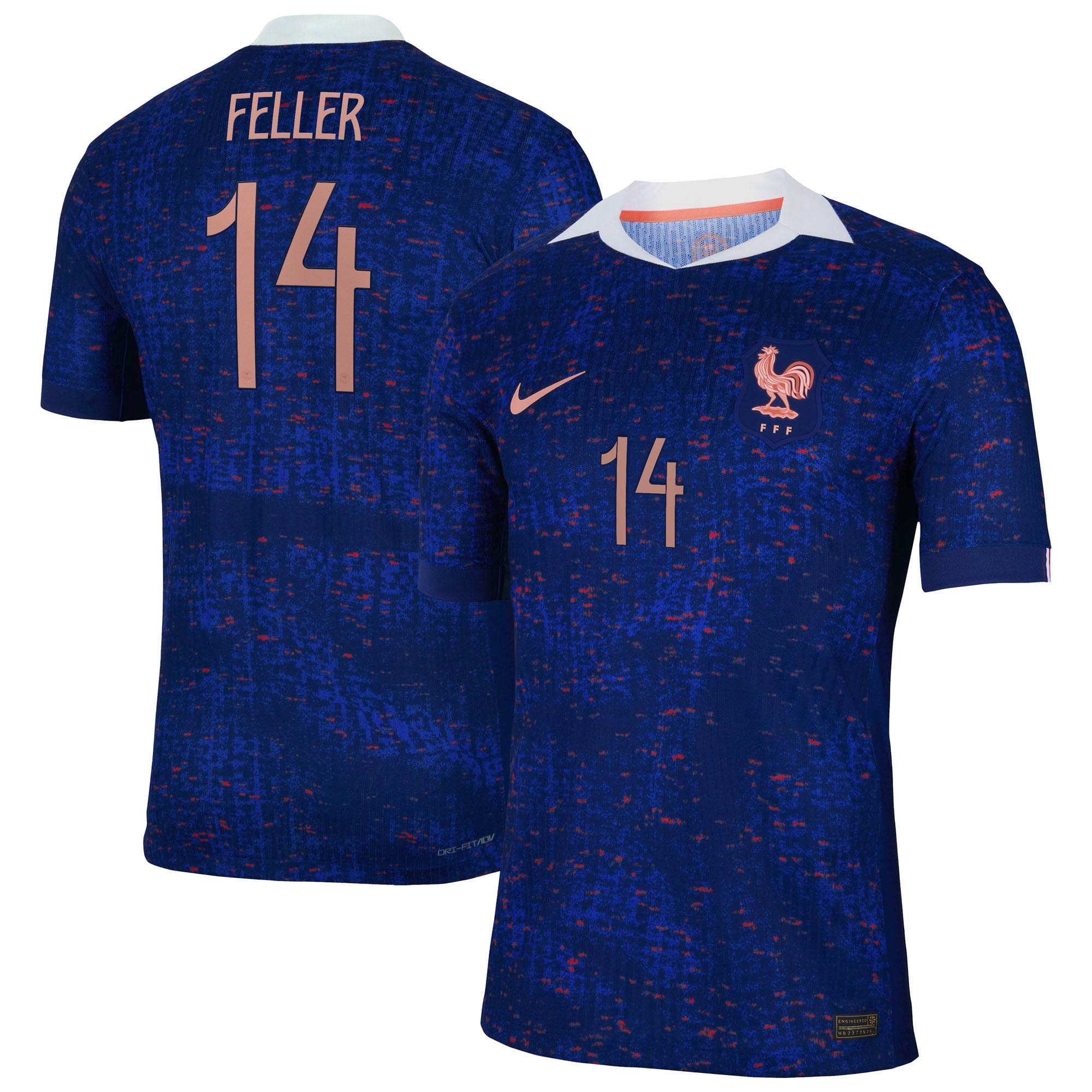 France Nike Home Dri-FIT ADV Match Shirt 2025 with Feller 14 printing