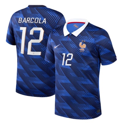 France Nike Home Stadium Shirt 2026 with Barcola 12 printing