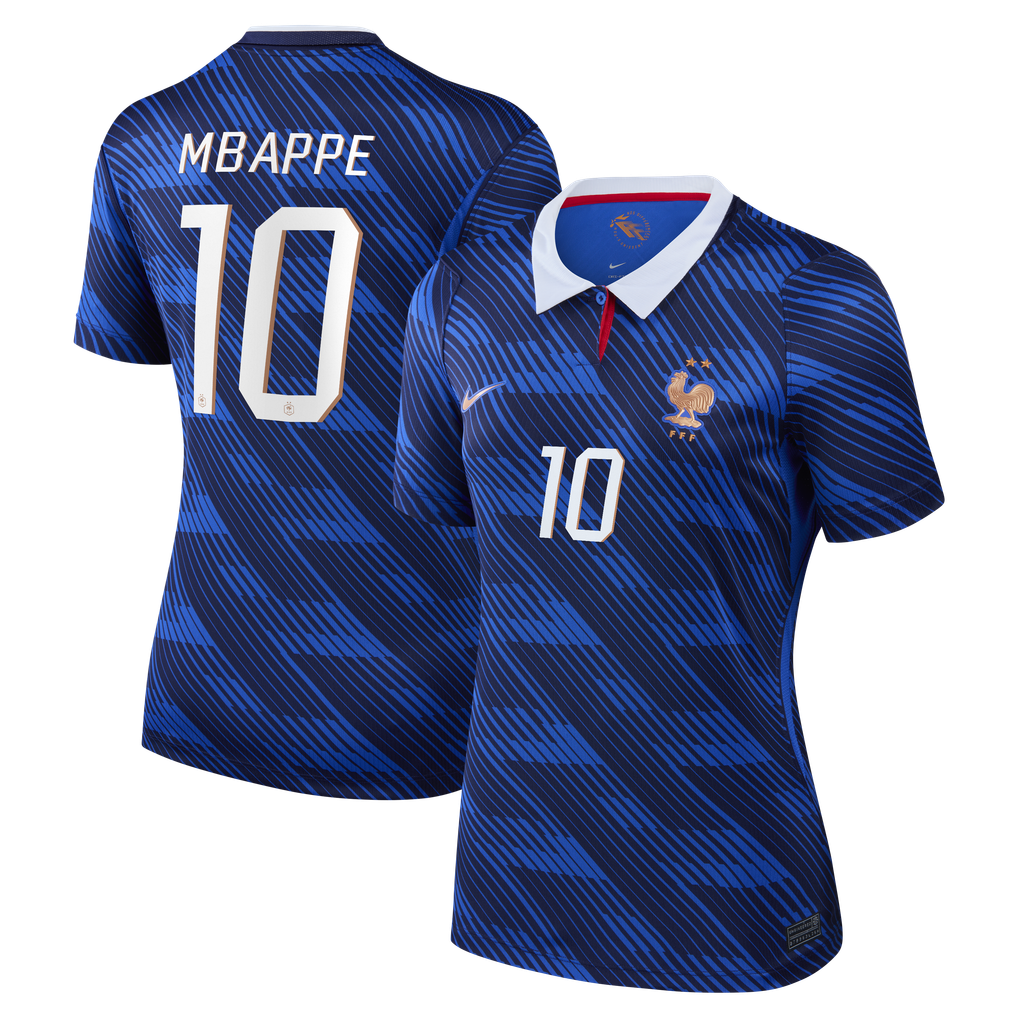 France Nike Home Stadium Shirt 2026 - Womens with Mbappe 10 printing