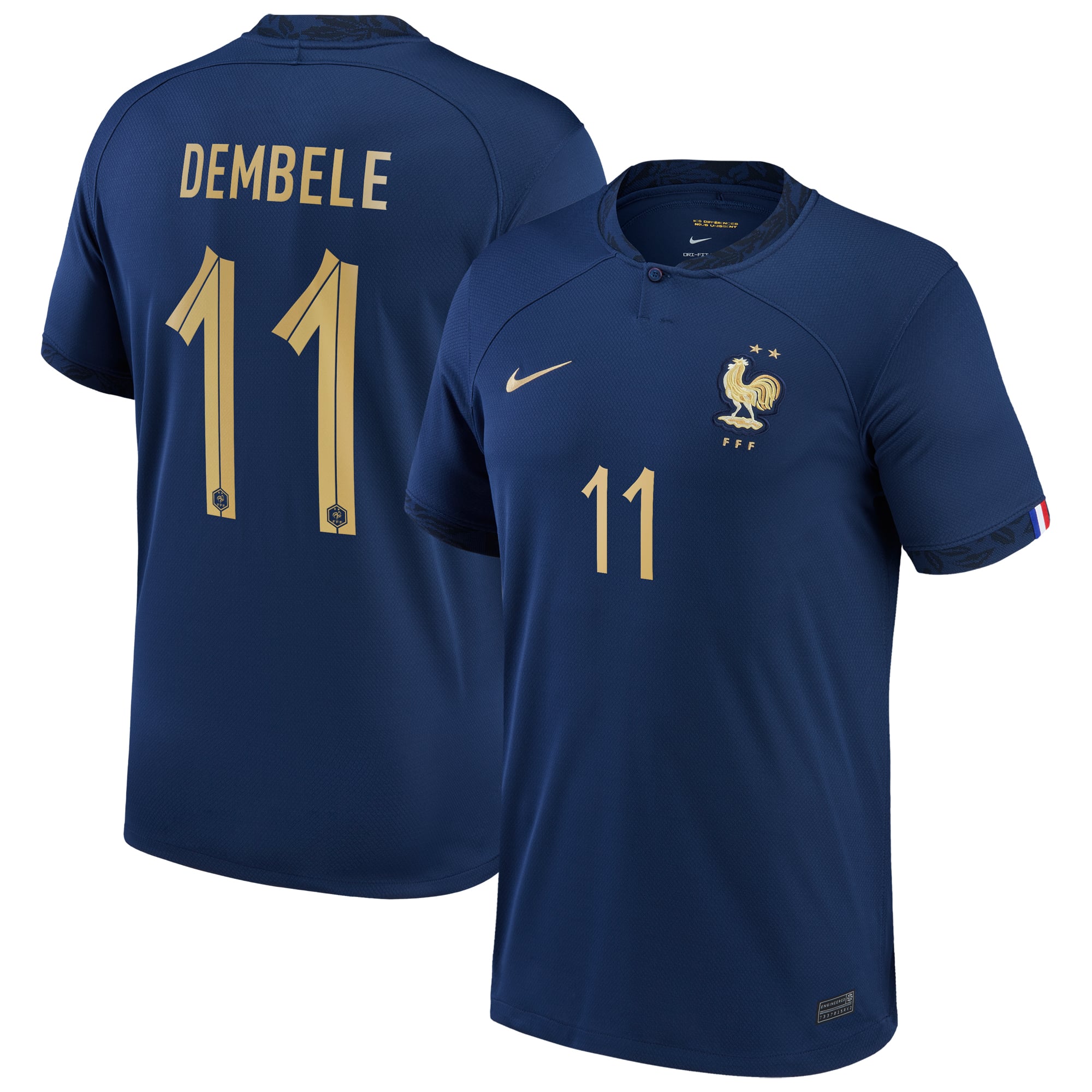 Men's Nike Ousmane Dembele Navy France National Team 2022/23 Home