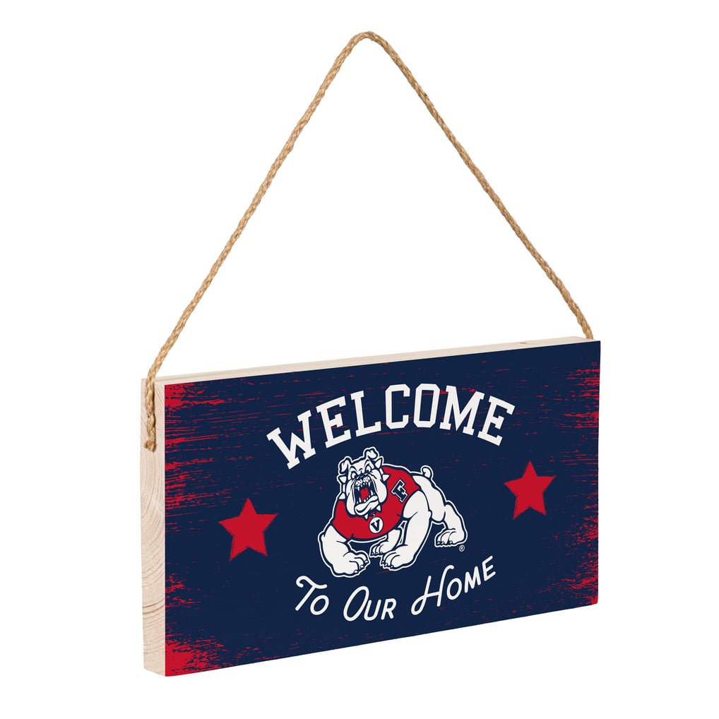 Fresno State Bulldogs 6" x 11" Welcome Home Wood Wall Sign with Rope Hanger