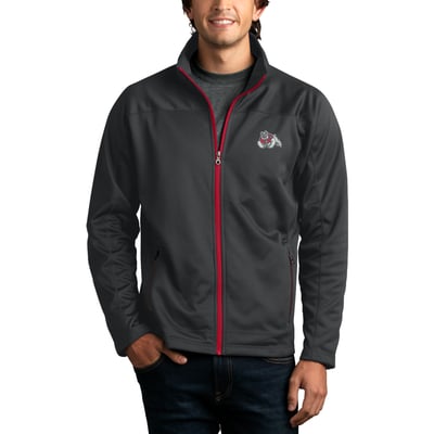 Fresno State Bulldogs Brushed Back Micro-Fleece Full-Zip Jacket - Gray