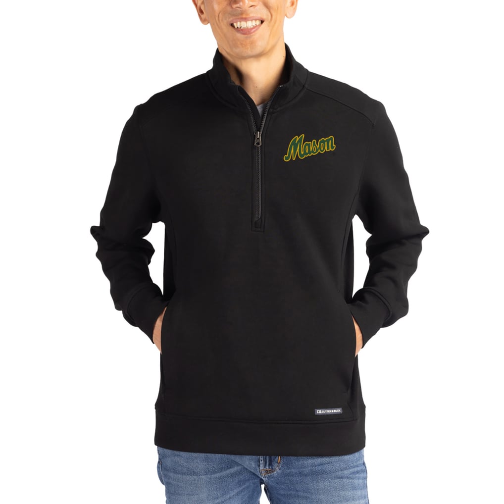George Mason Patriots Cutter & Buck Roam Eco Recycled Quarter-Zip ...