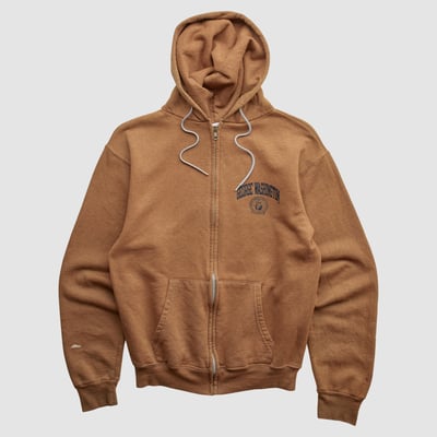 George Washington University Champion 2000s Hooded Full Zip Jacket - Clay - XS by Fanatics Real Vintage
