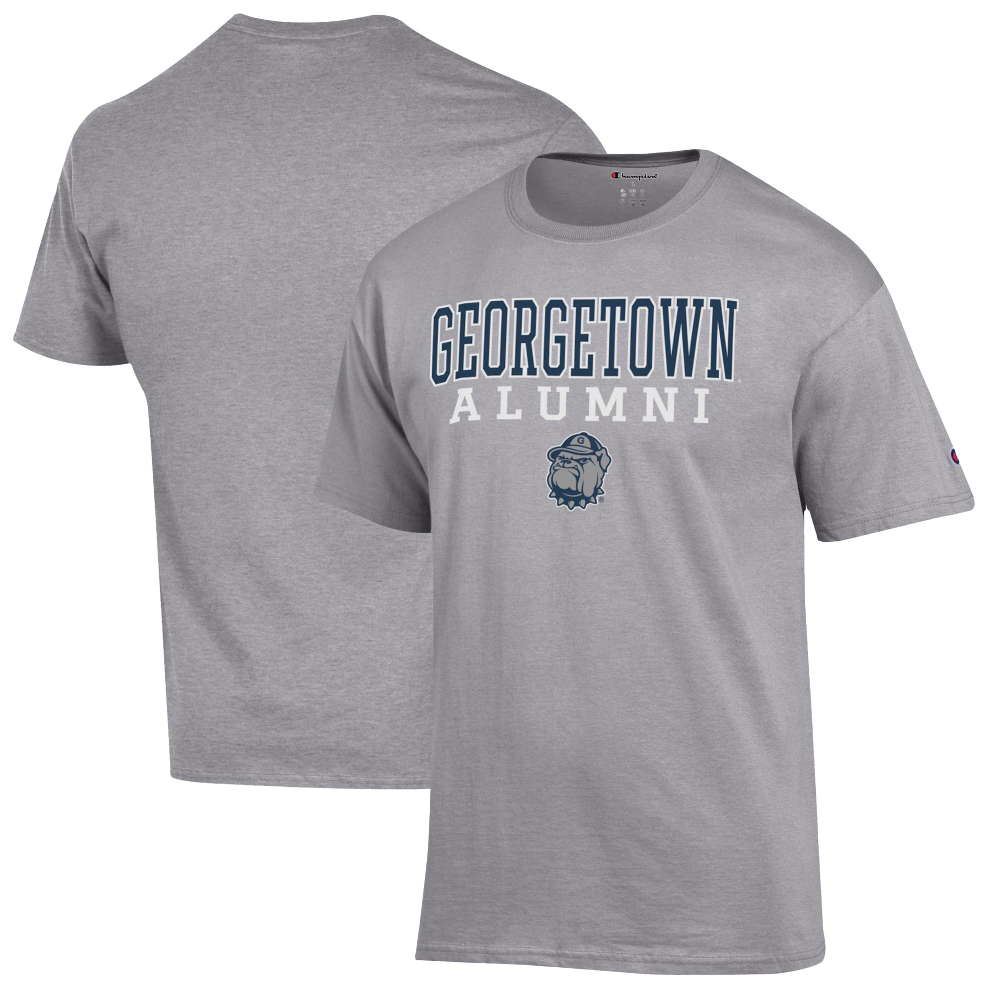 Men's Champion Gray Georgetown Hoyas Stacked Alumni T-Shirt