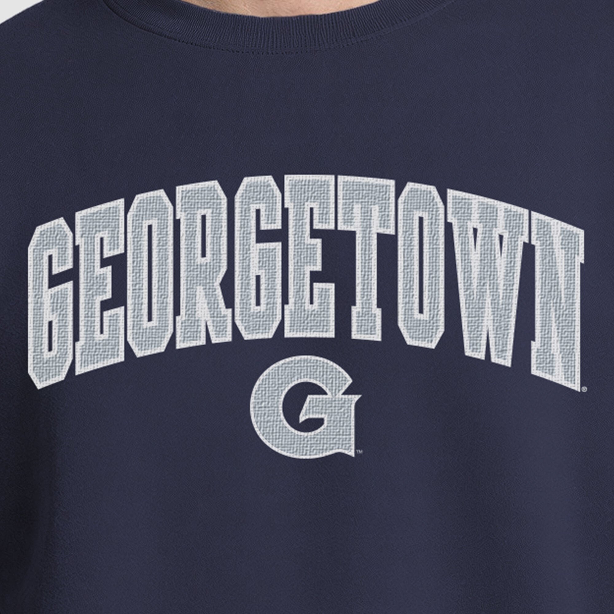 Men's Champion Navy Georgetown Hoyas Contrast Sweatshirt