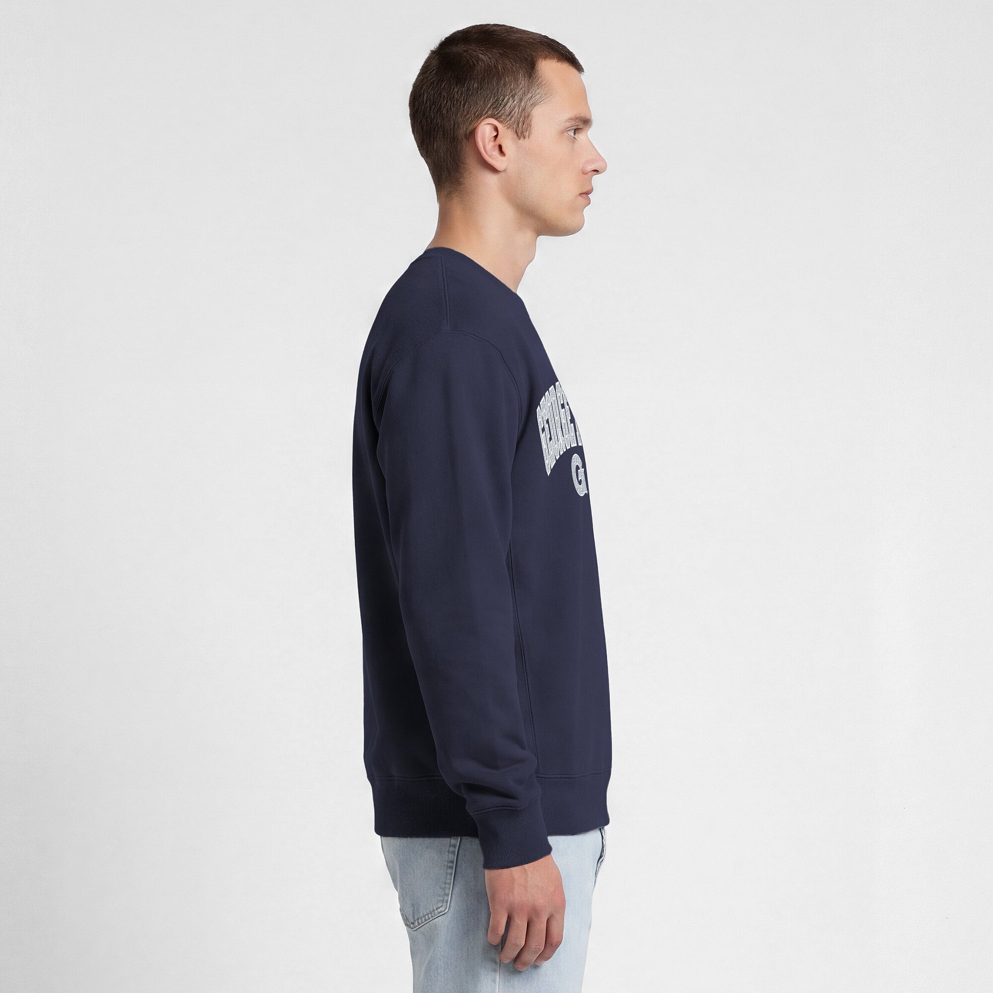 Men's Champion Navy Georgetown Hoyas Contrast Sweatshirt
