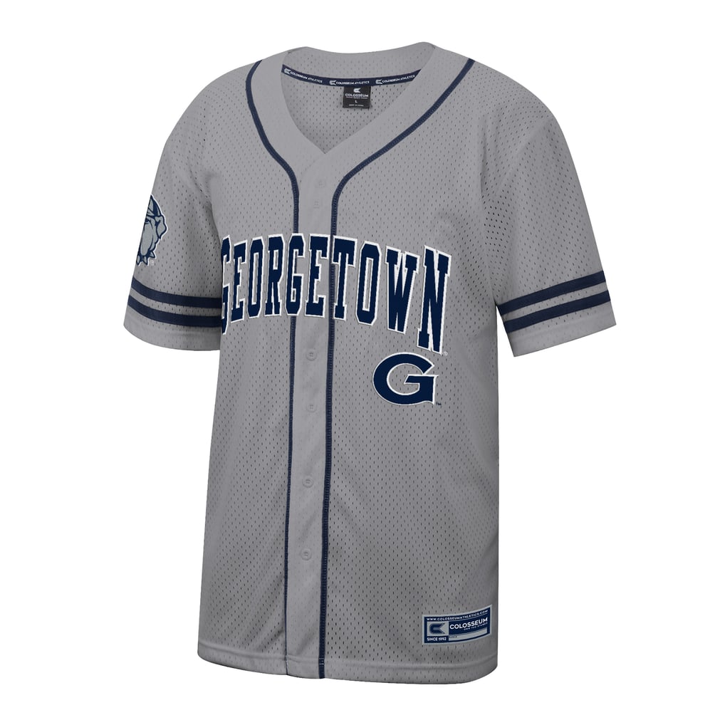 Chemise Vintage Homme Georgetown Hoyas - Marque Dodger, Taille L, Bleue, Occasion